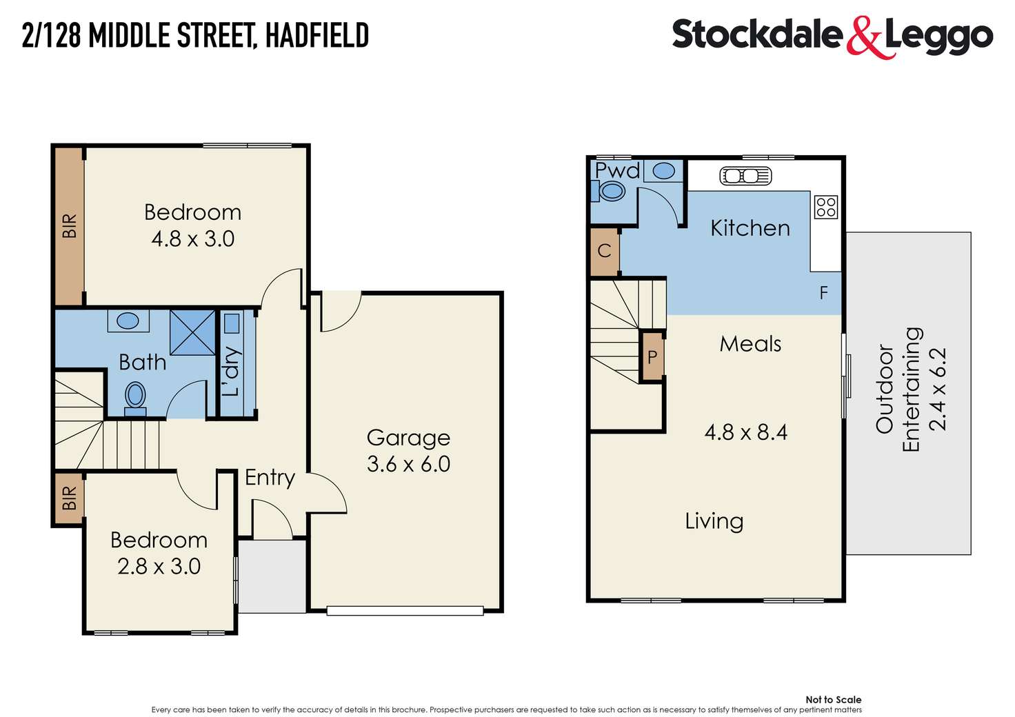 Floorplan of Homely townhouse listing, 2/128 Middle Street, Hadfield VIC 3046