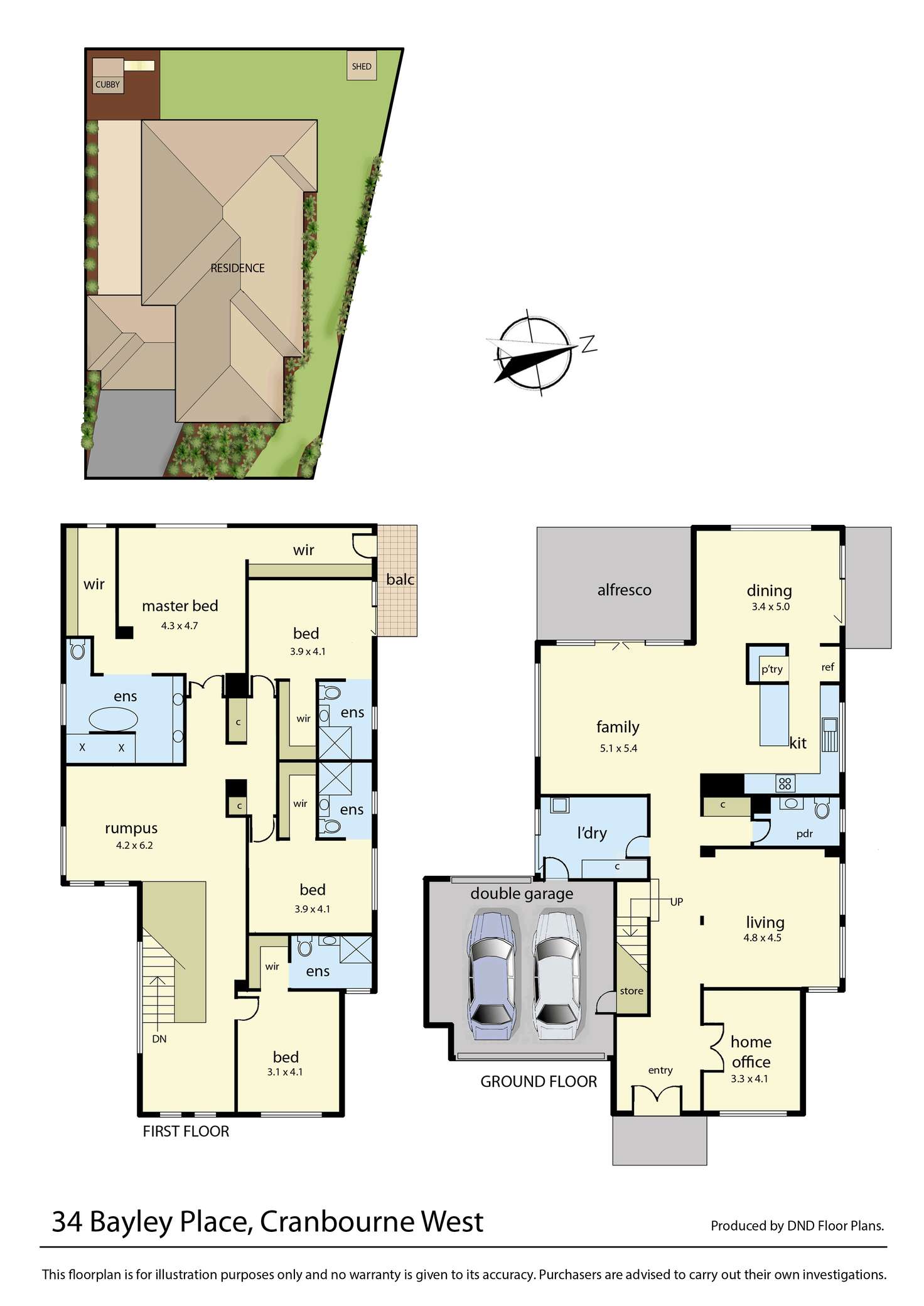 Floorplan of Homely house listing, 34 Bayley Place, Cranbourne West VIC 3977