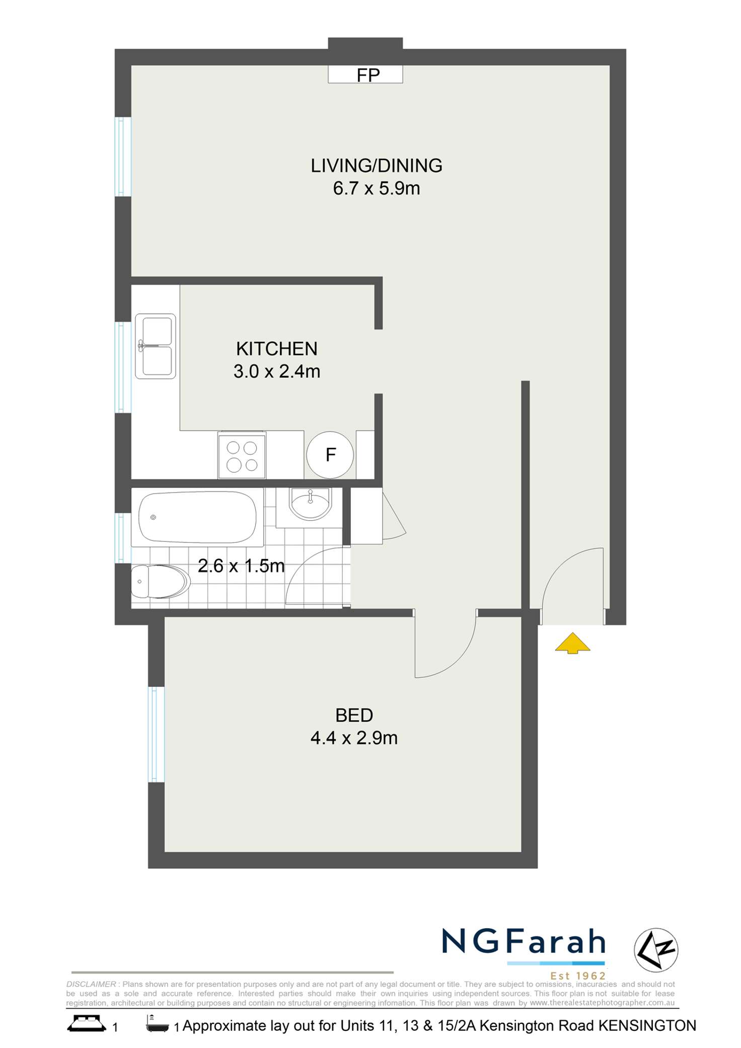 Floorplan of Homely unit listing, 15/2A Kensington Road, Kensington NSW 2033