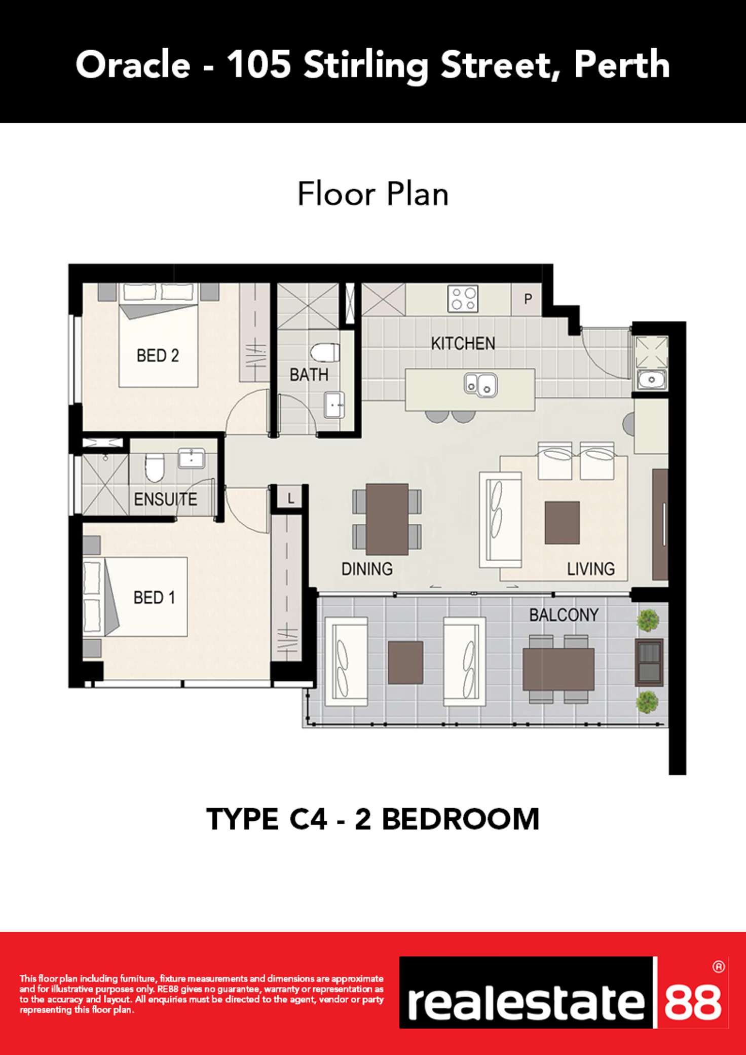 Floorplan of Homely apartment listing, 1506/105 Stirling Street, Perth WA 6000