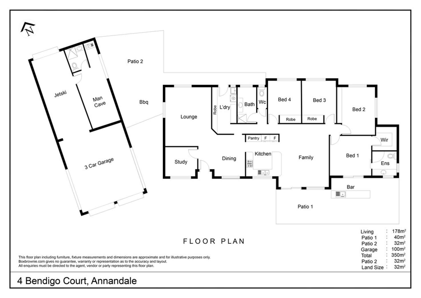 Floorplan of Homely house listing, 4 Bendigo Court, Annandale QLD 4814