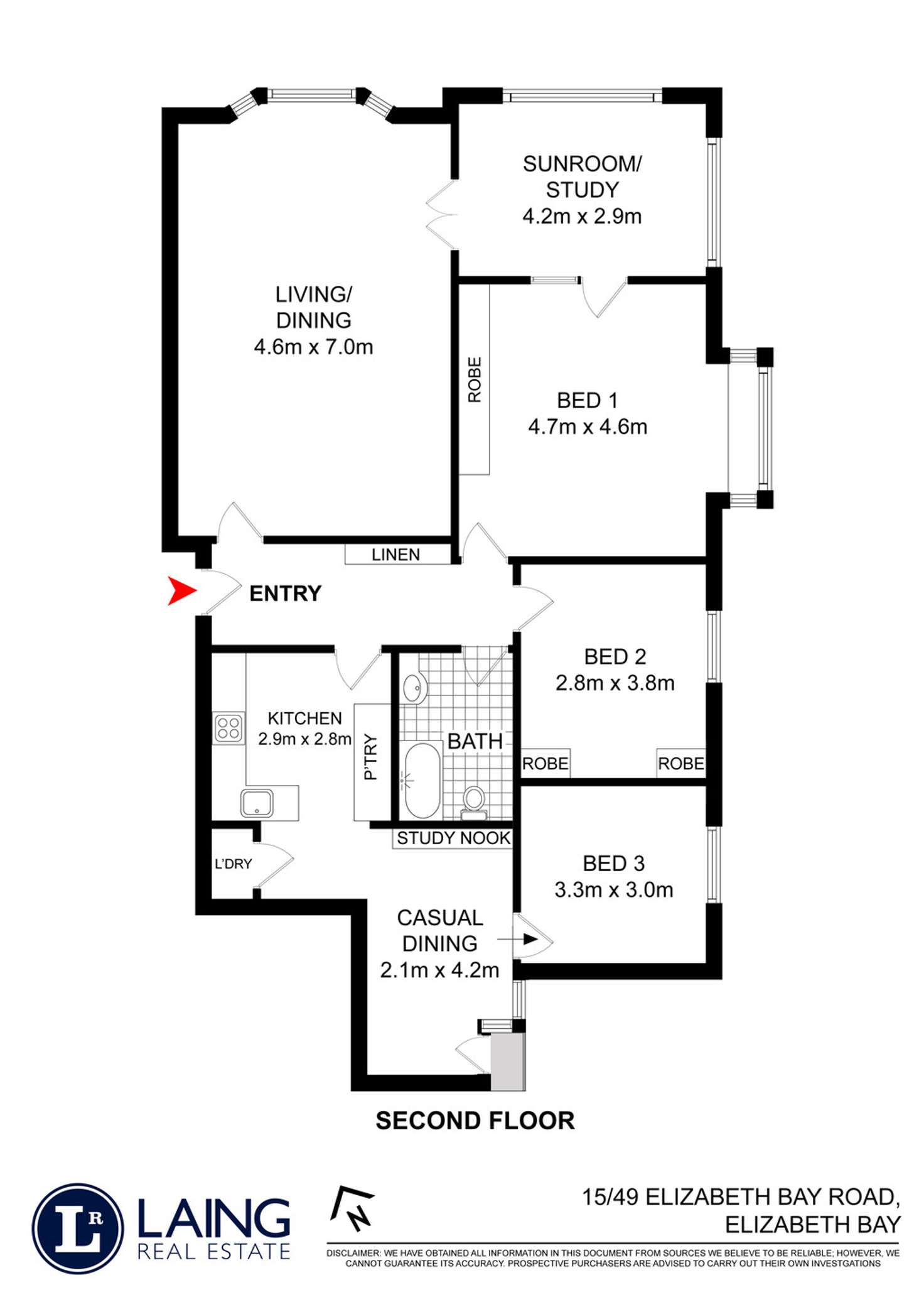 Floorplan of Homely apartment listing, 15/49 Elizabeth Bay Road, Elizabeth Bay NSW 2011