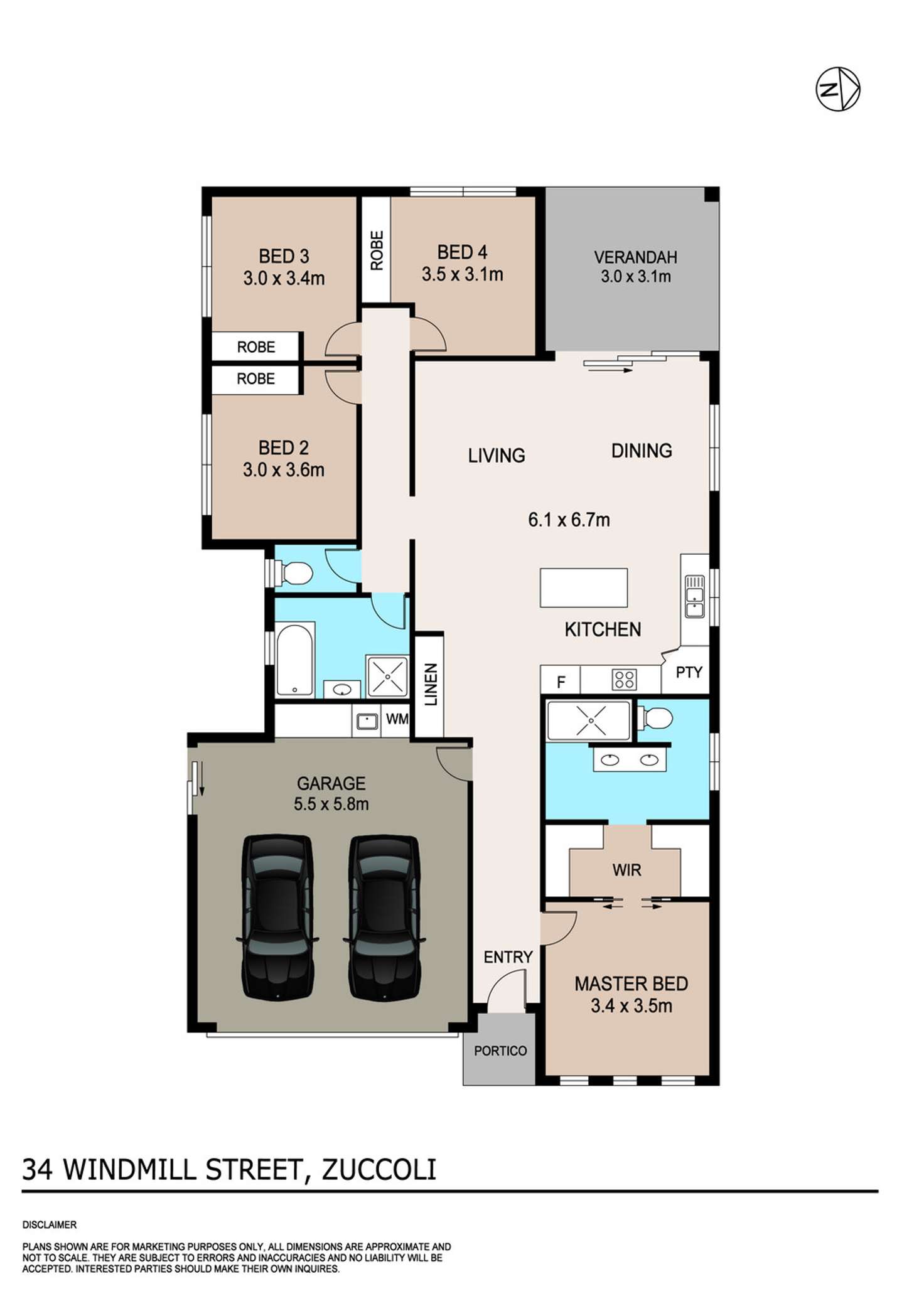 Floorplan of Homely house listing, 34 Windmill Street, Zuccoli NT 832