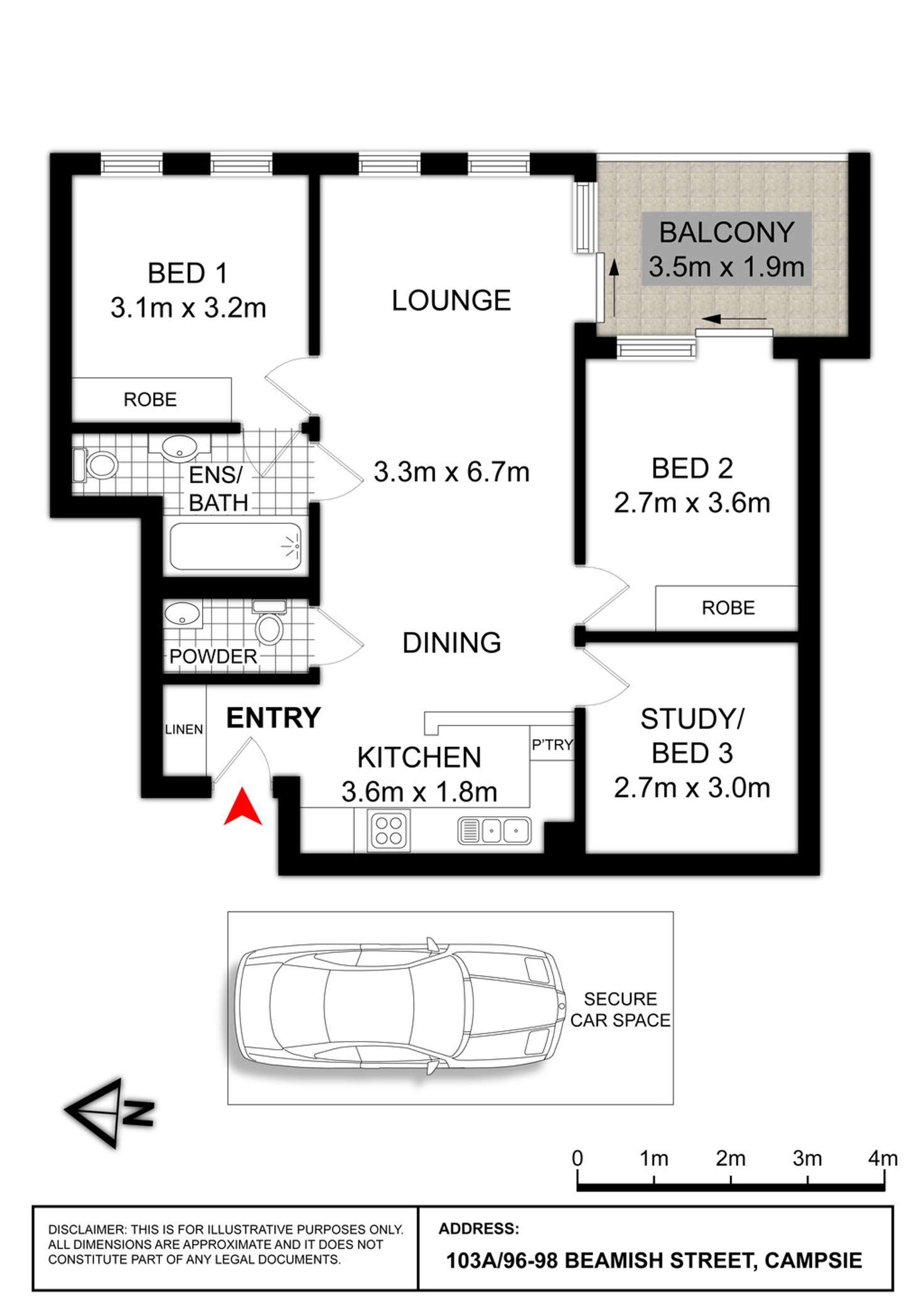 Floorplan of Homely apartment listing, 103A/96-98 Beamish Street, Campsie NSW 2194