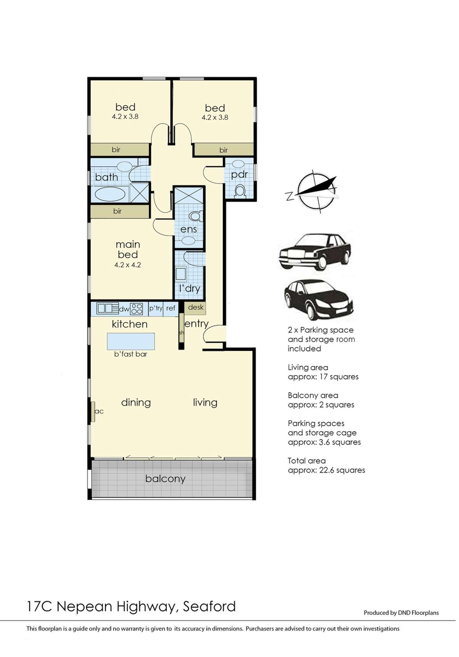 Floorplan of Homely apartment listing, 17C Nepean Highway, Seaford VIC 3198