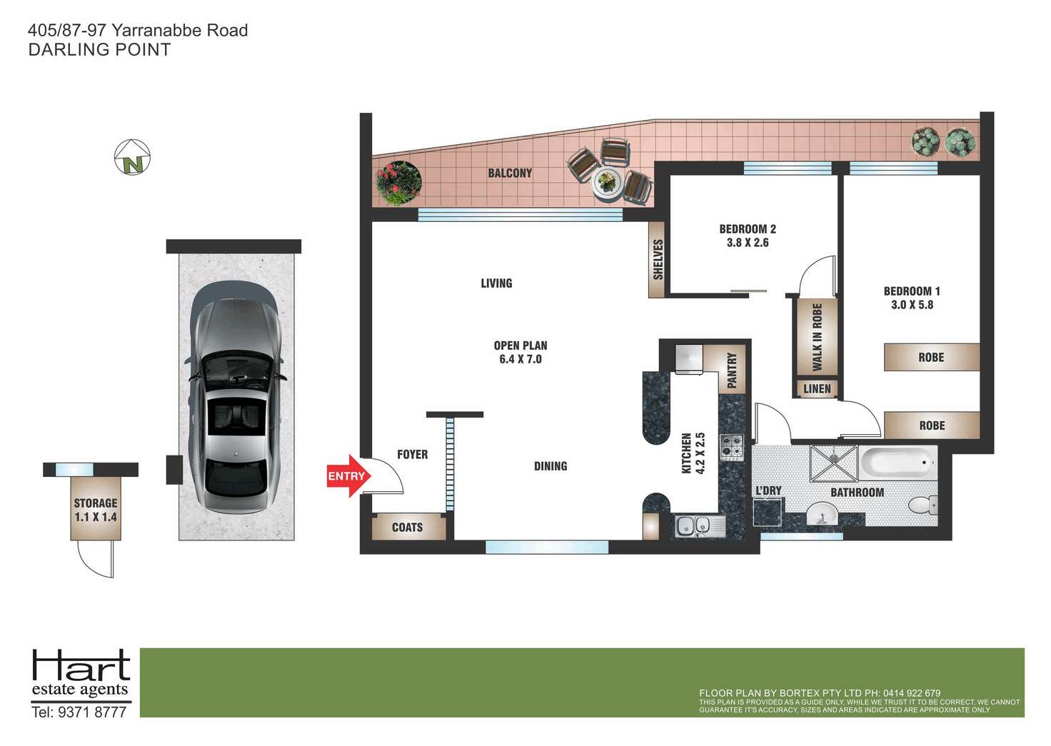 Floorplan of Homely apartment listing, 405/87-97 Yarranabbe Road, Darling Point NSW 2027
