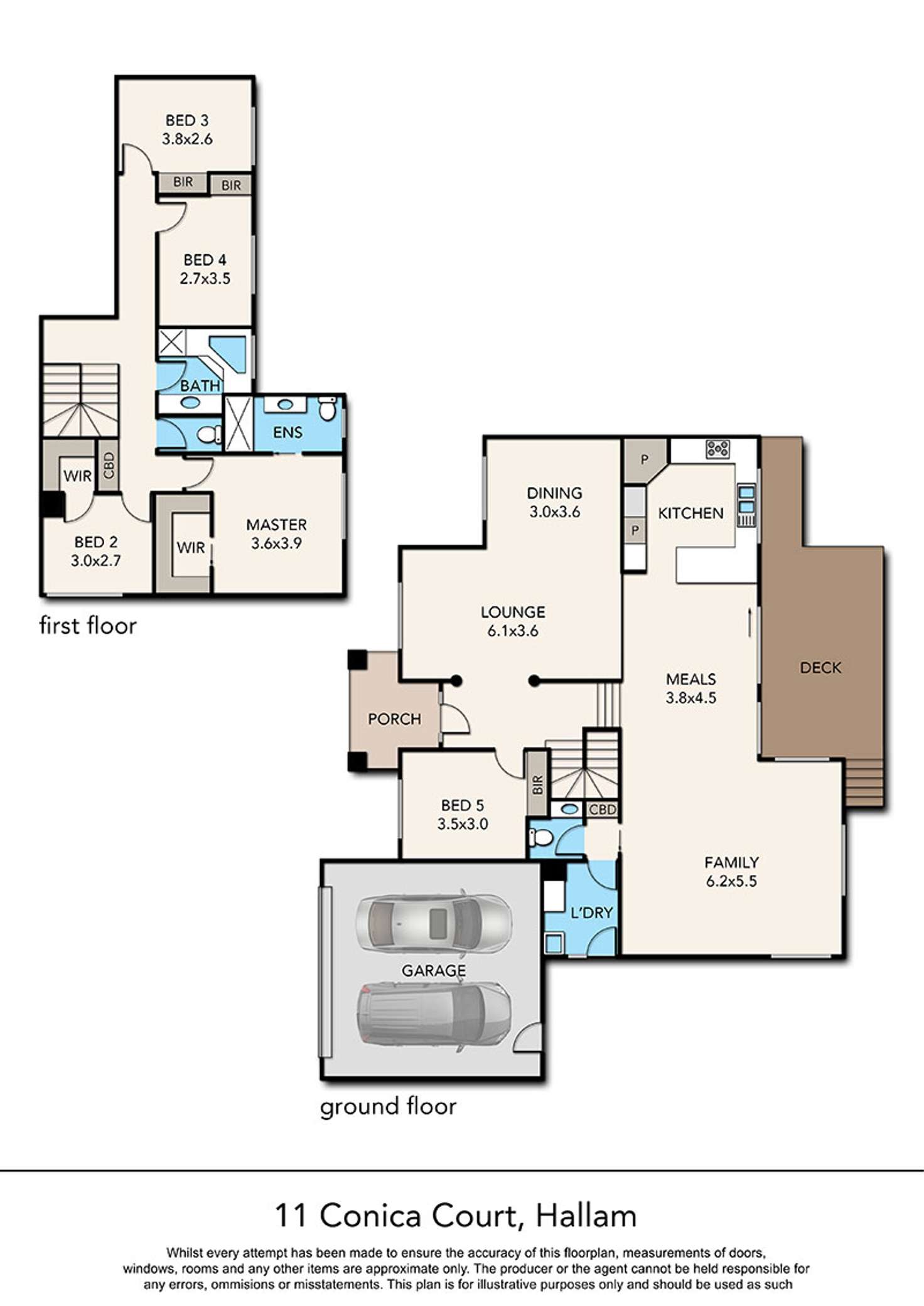 Floorplan of Homely house listing, 11 Conica Court, Hallam VIC 3803