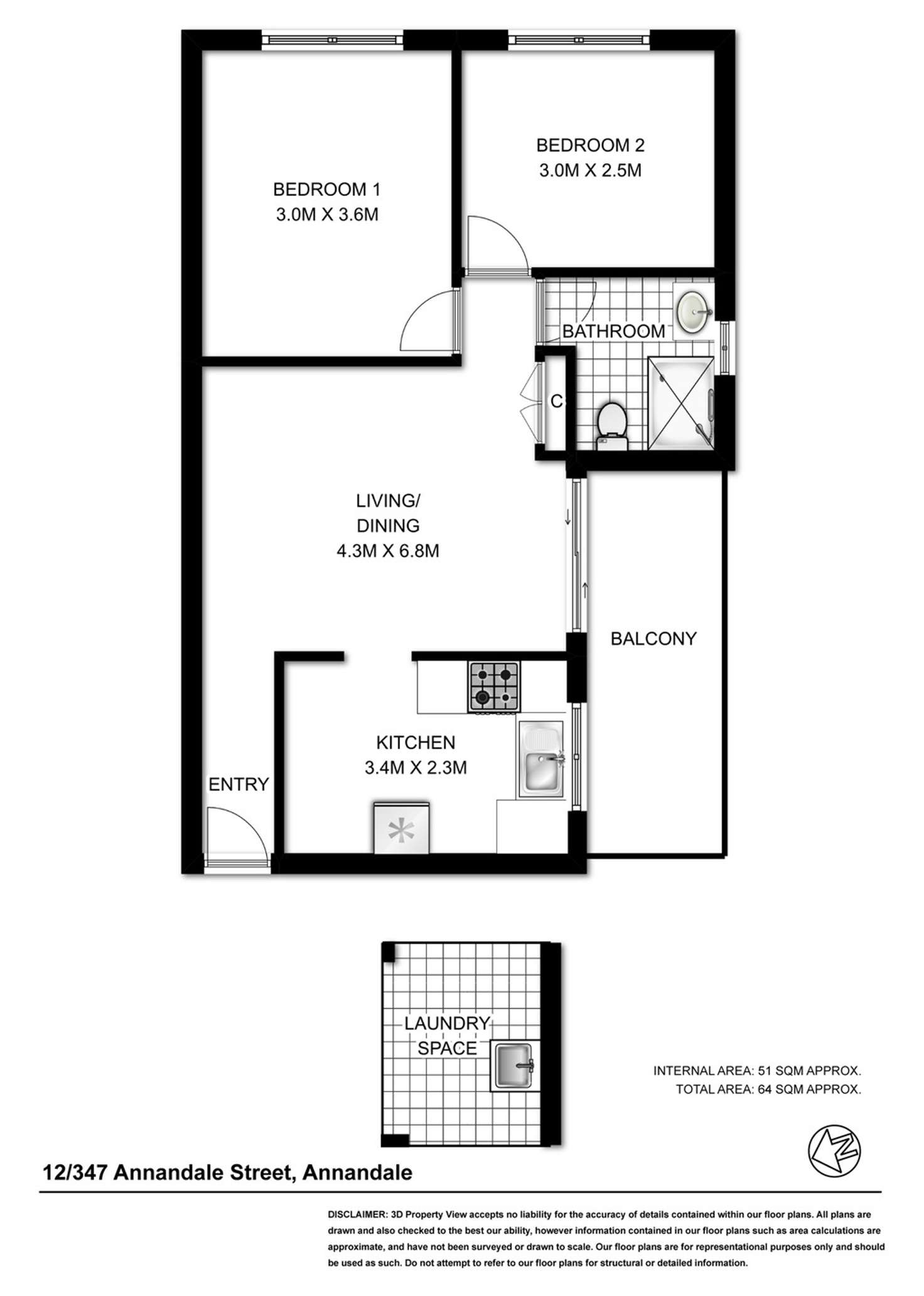Floorplan of Homely apartment listing, 12/347 Annandale Street, Annandale NSW 2038