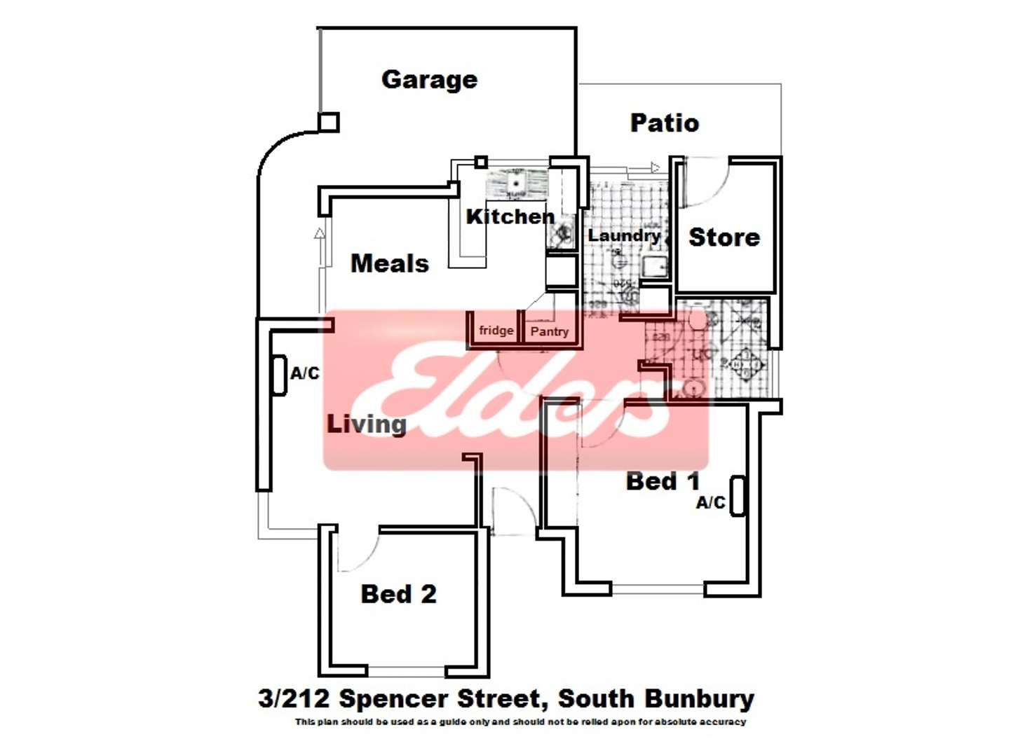 Floorplan of Homely unit listing, 3/212 Spencer Street, South Bunbury WA 6230