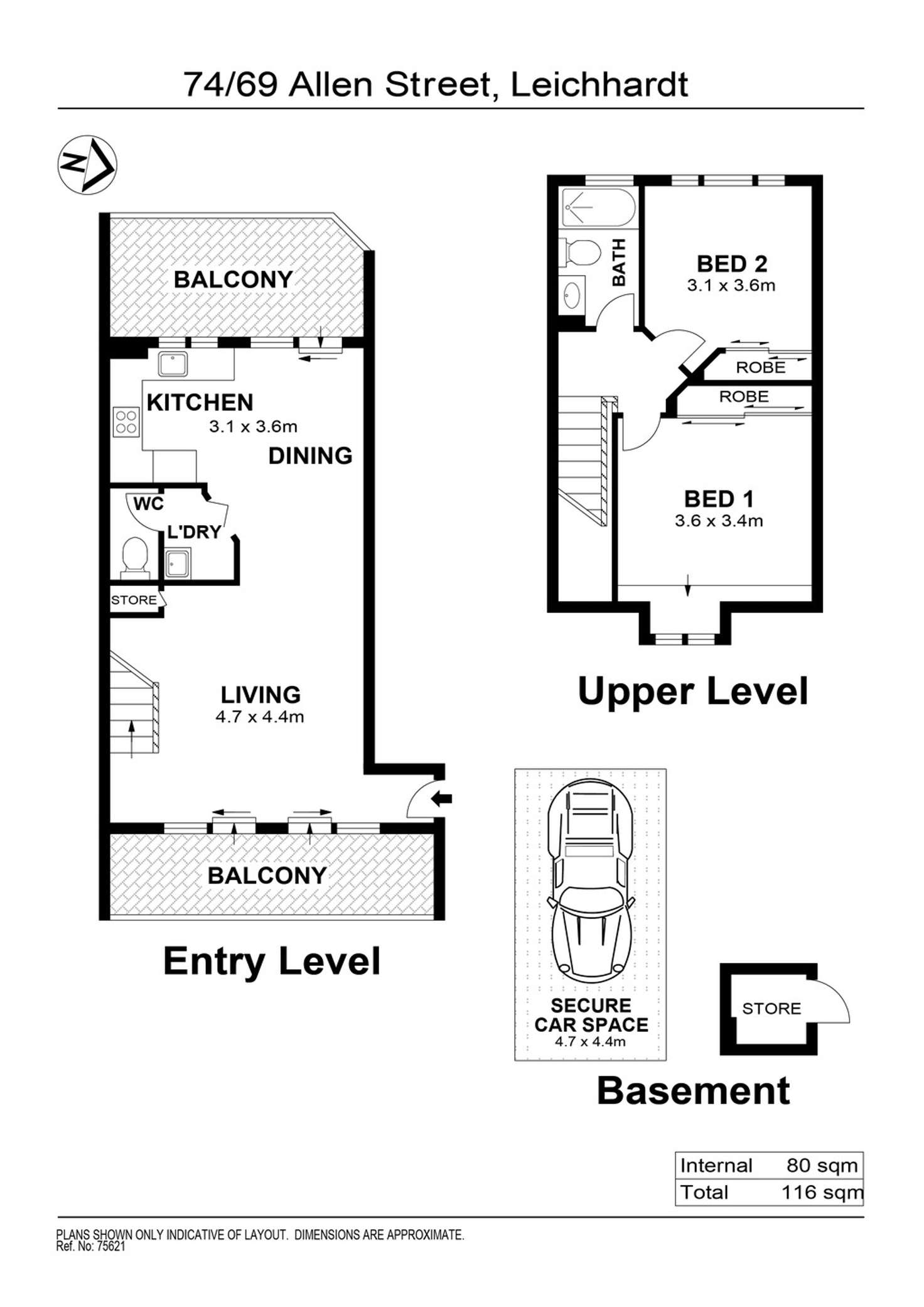 Floorplan of Homely unit listing, 74/69 Allen Street, Leichhardt NSW 2040