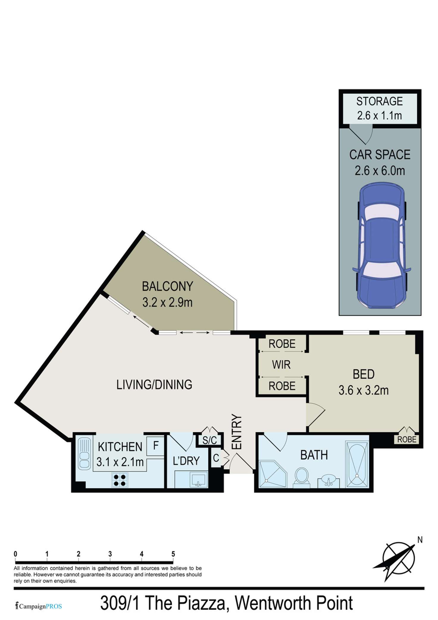 Floorplan of Homely apartment listing, 309/1 The Piazza, Wentworth Point NSW 2127