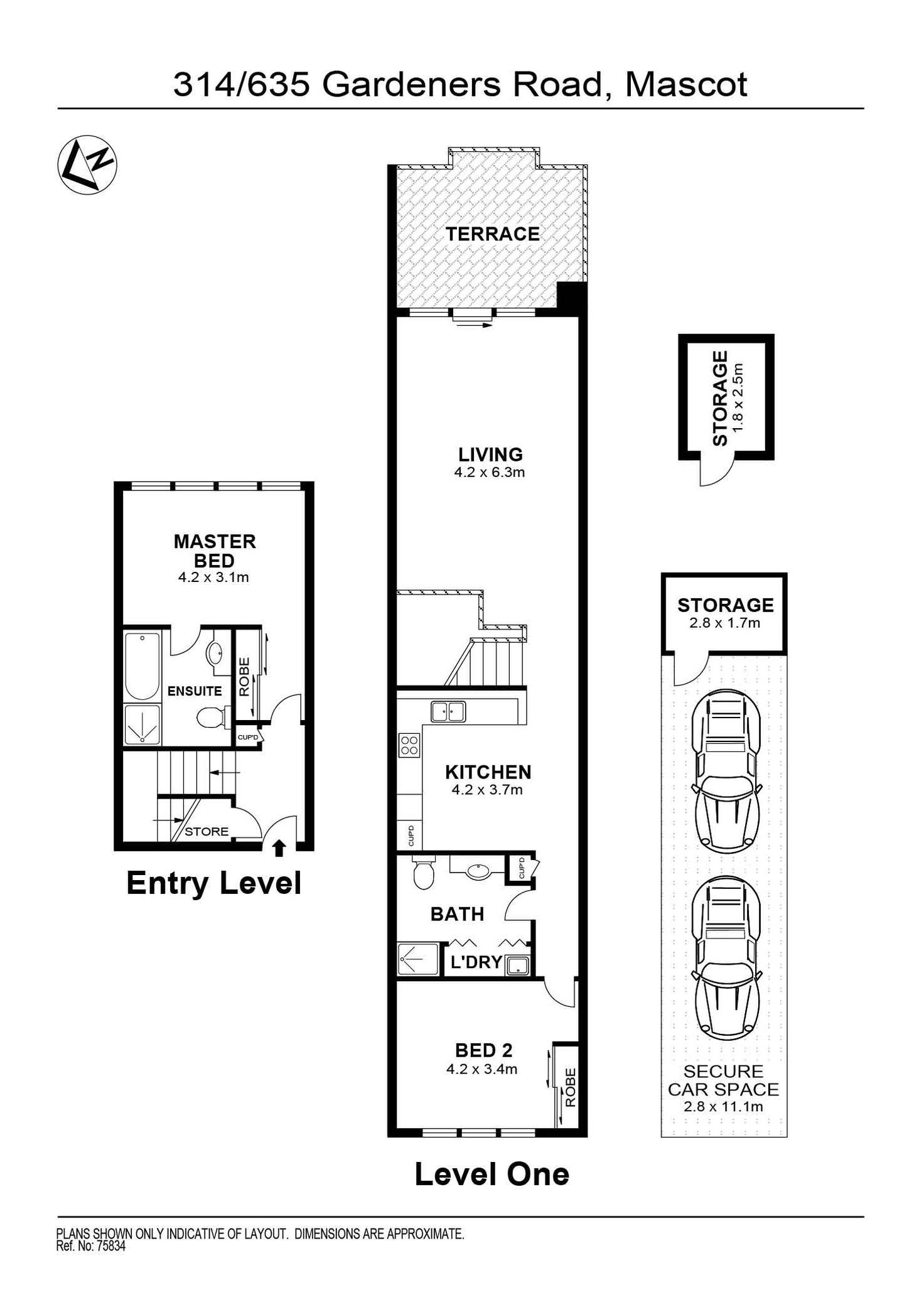 Floorplan of Homely unit listing, 314/635 Gardeners Road, Mascot NSW 2020