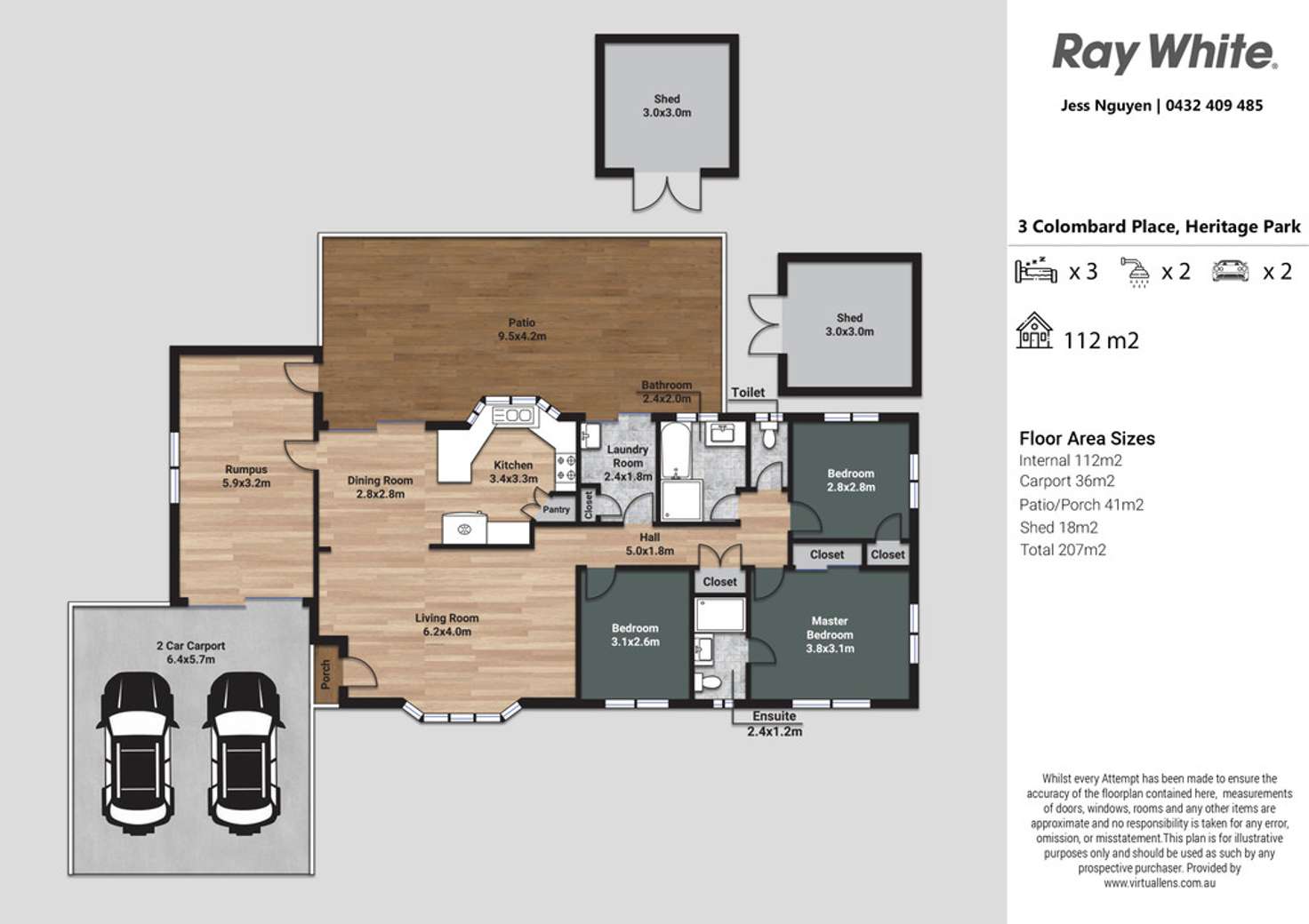 Floorplan of Homely house listing, 3 Colombard Place, Heritage Park QLD 4118
