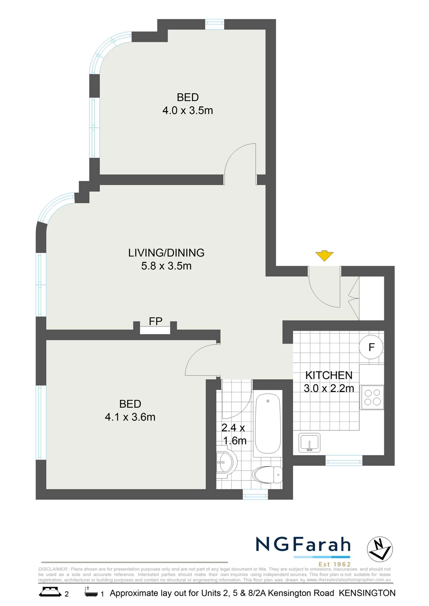 Floorplan of Homely unit listing, 2/2A Kensington Road, Kensington NSW 2033