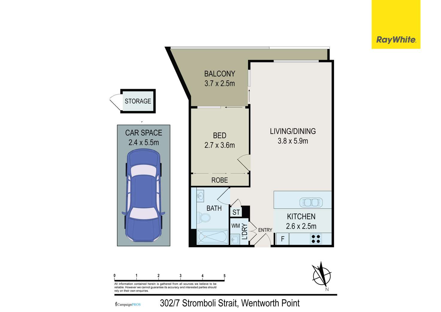 Floorplan of Homely apartment listing, 302/7 Stromboli Strait, Wentworth Point NSW 2127