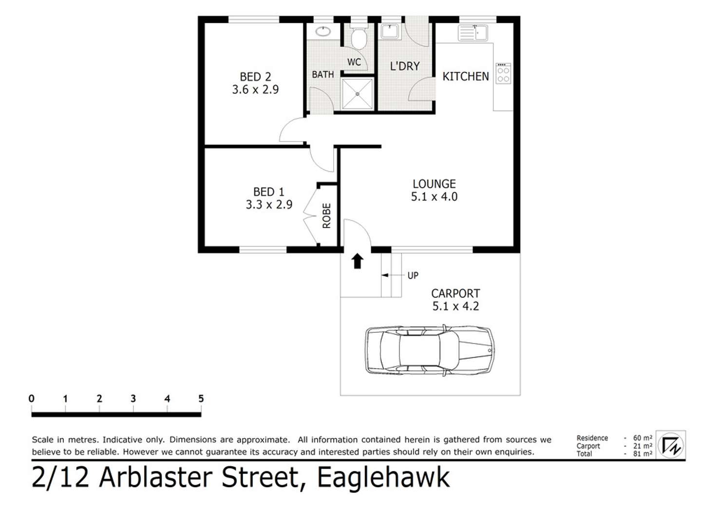 Floorplan of Homely unit listing, 2/12 Arblaster Street, California Gully VIC 3556