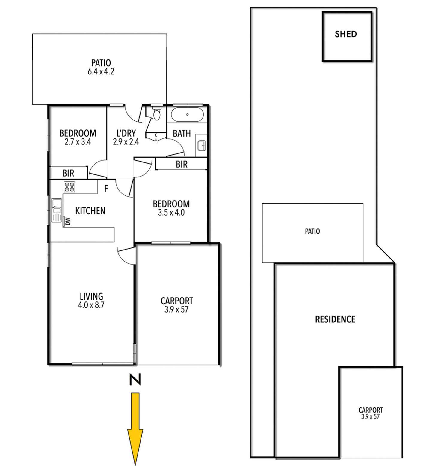 Floorplan of Homely semiDetached listing, 38A Rankin Way, Booragoon WA 6154