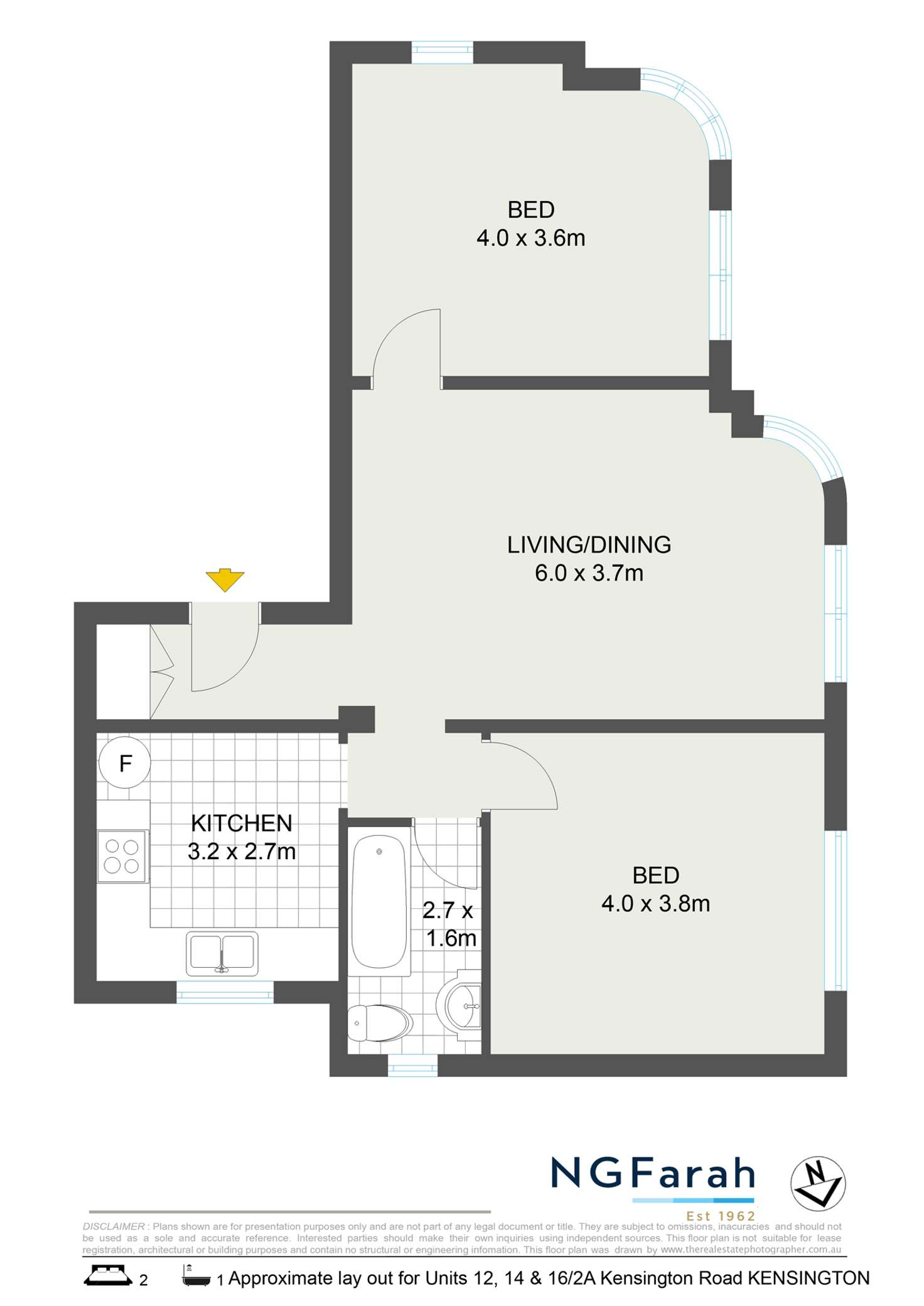 Floorplan of Homely unit listing, 16/2A Kensington Road, Kensington NSW 2033