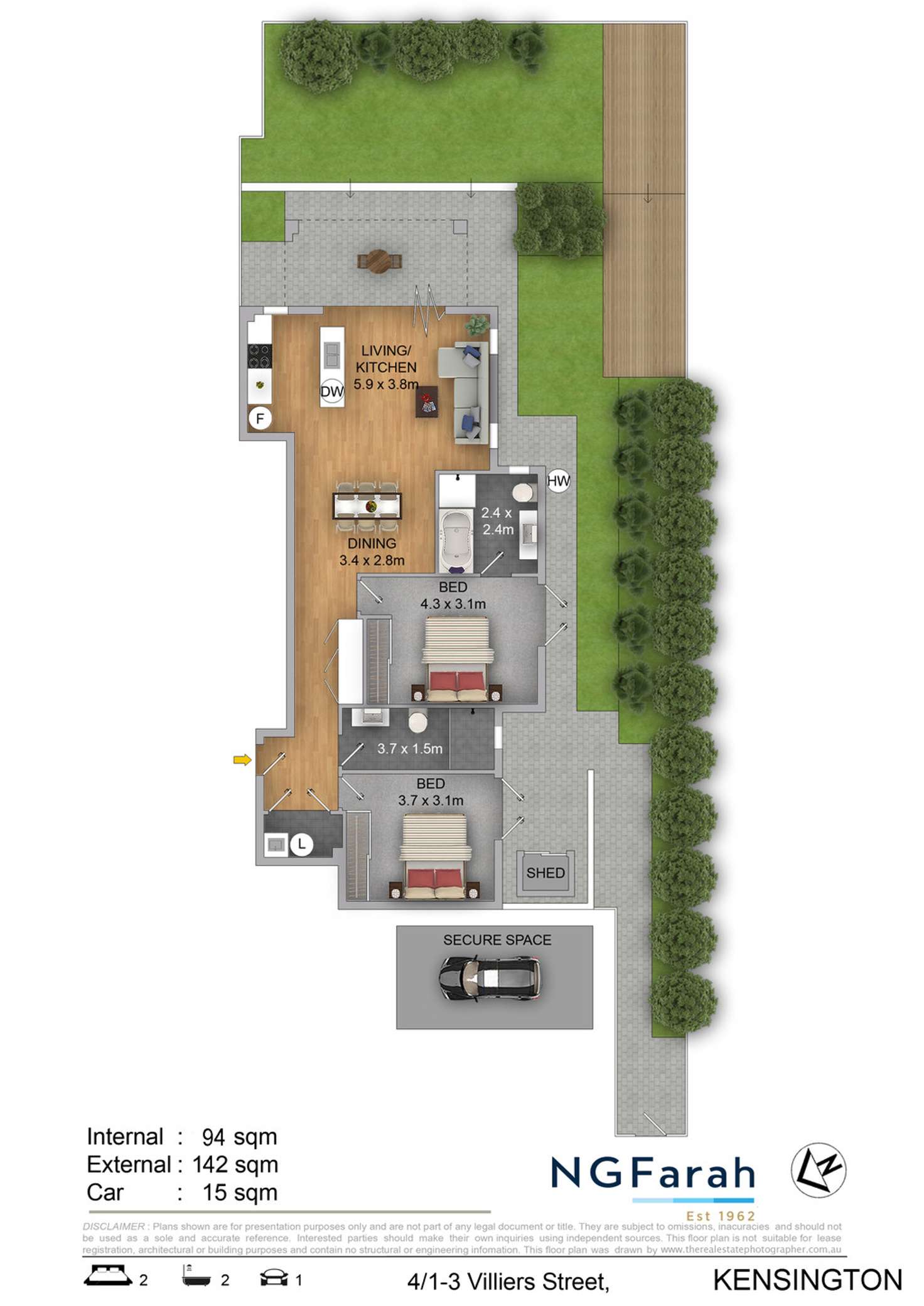 Floorplan of Homely apartment listing, 4/1-3 Villiers Street, Kensington NSW 2033