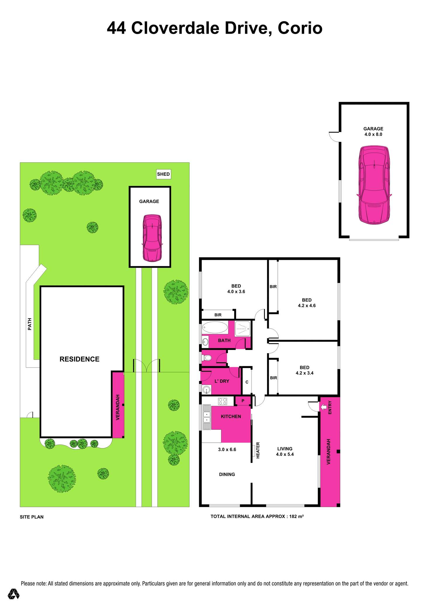 Floorplan of Homely house listing, 44 Cloverdale Drive, Corio VIC 3214