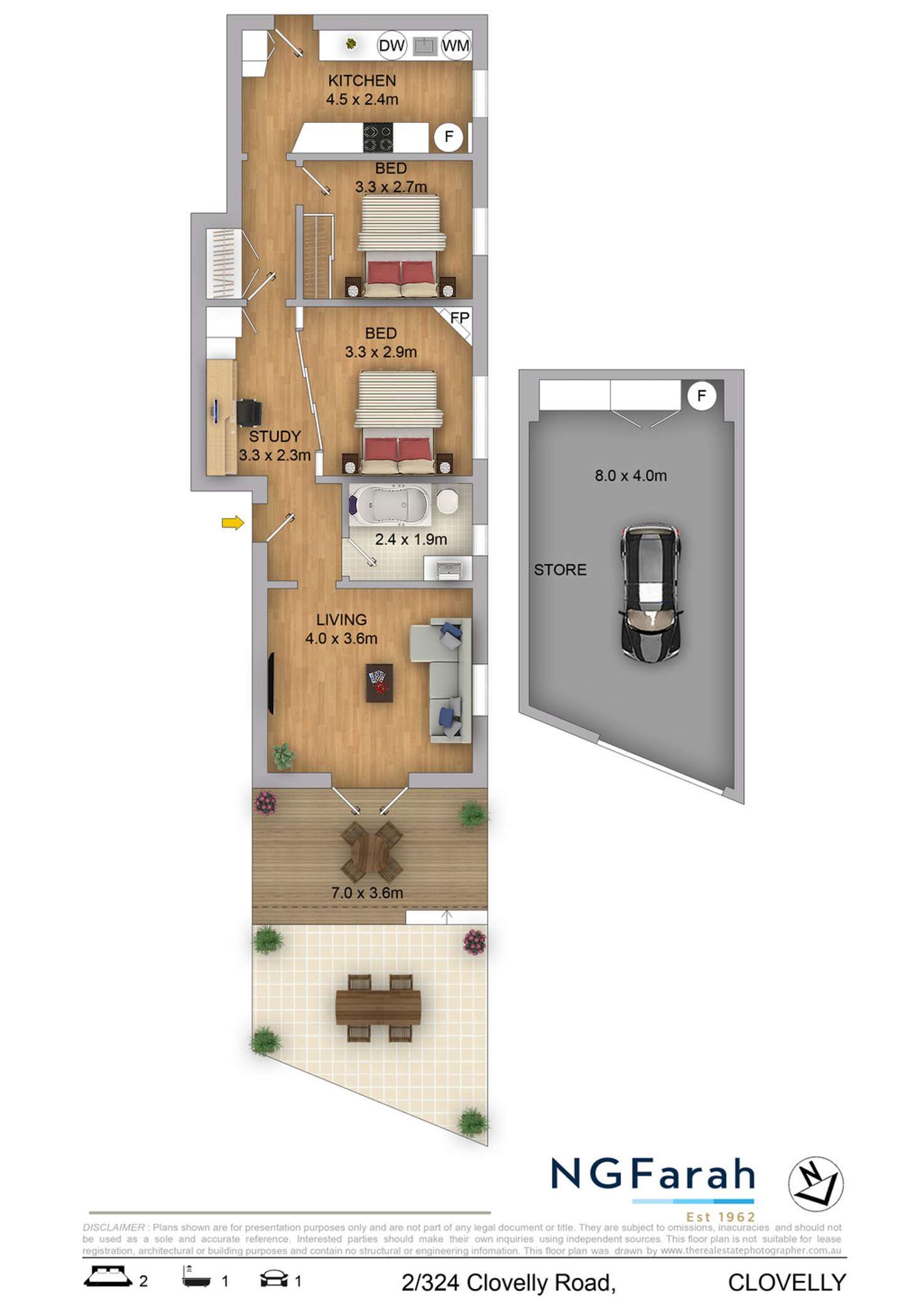 Floorplan of Homely apartment listing, 2/324-326 Clovelly Road, Clovelly NSW 2031