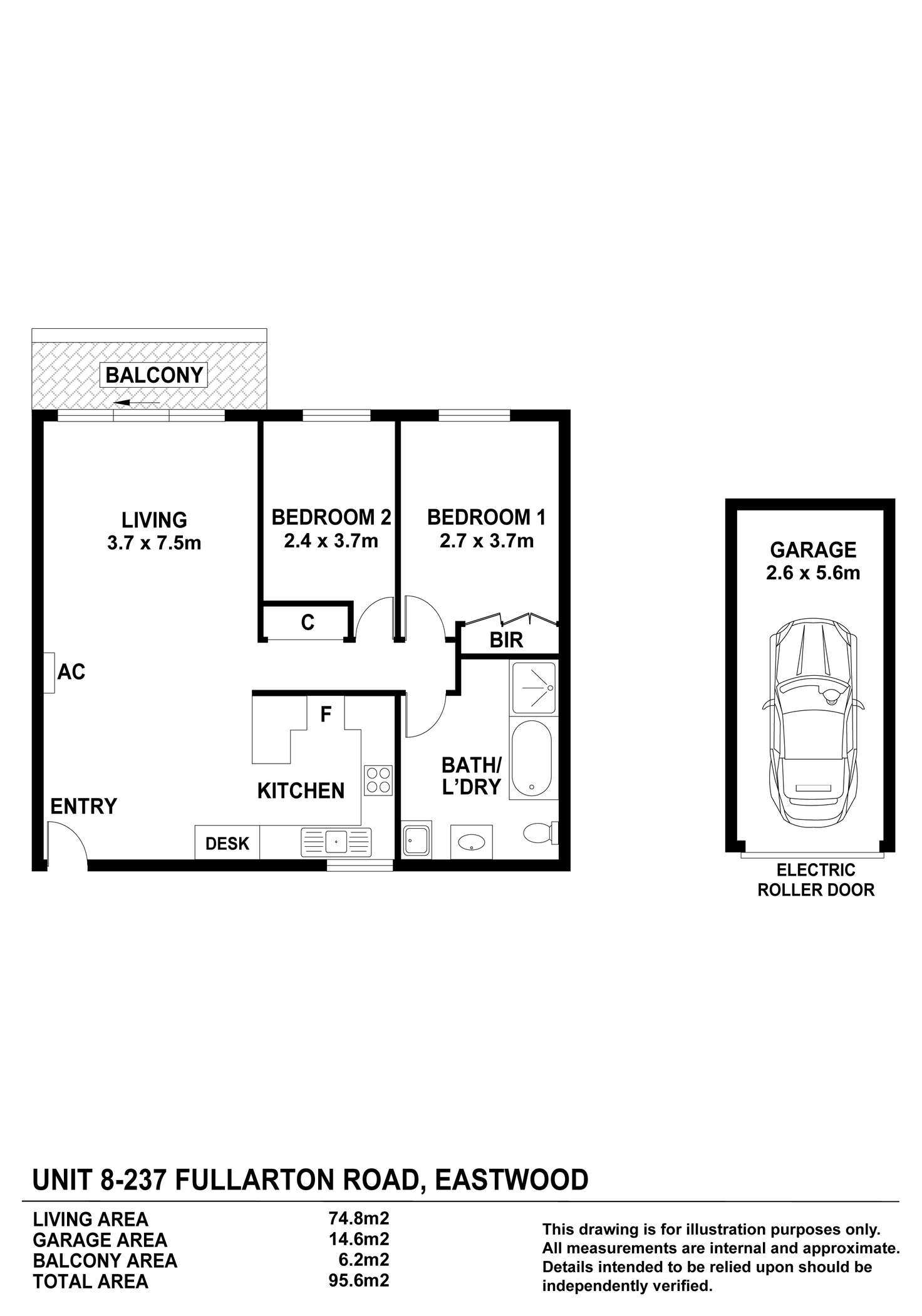 Floorplan of Homely unit listing, 8/237 Fullarton Road, Eastwood SA 5063