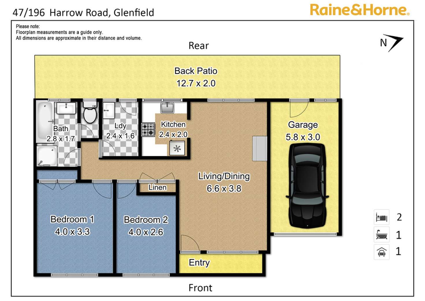 Floorplan of Homely villa listing, 47/196 - 200 HARROW ROAD, Glenfield NSW 2167