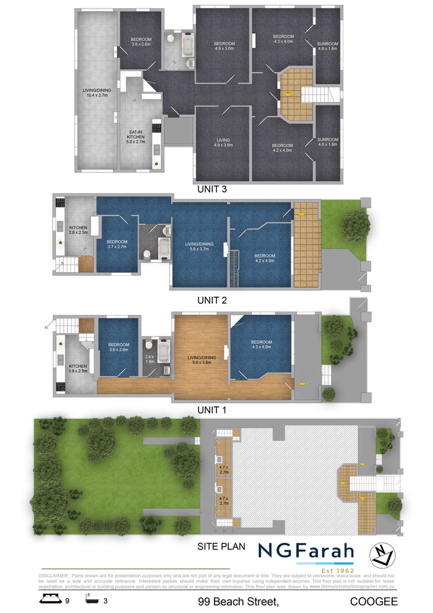 Floorplan of Homely blockOfUnits listing, 1-3/99 Beach Street, Coogee NSW 2034