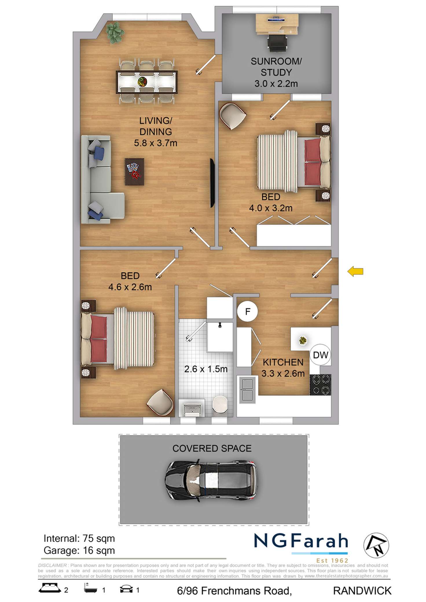 Floorplan of Homely apartment listing, 6/96 Frenchmans Road, Randwick NSW 2031