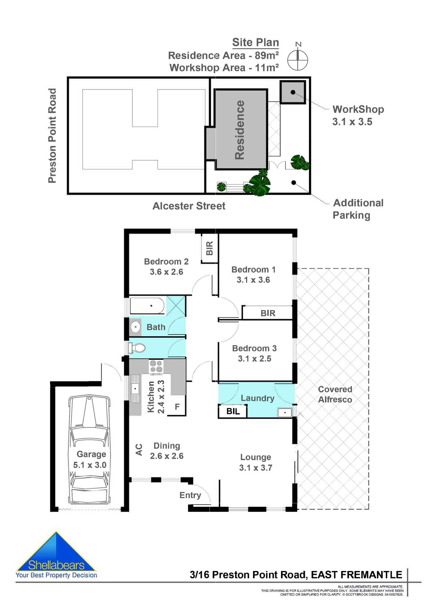 Floorplan of Homely townhouse listing, 3/16 Preston Point Road, East Fremantle WA 6158