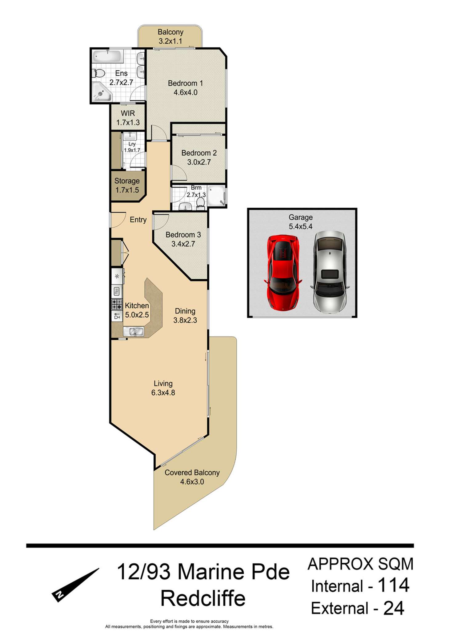 Floorplan of Homely apartment listing, 12/93 Marine Parade, Redcliffe QLD 4020