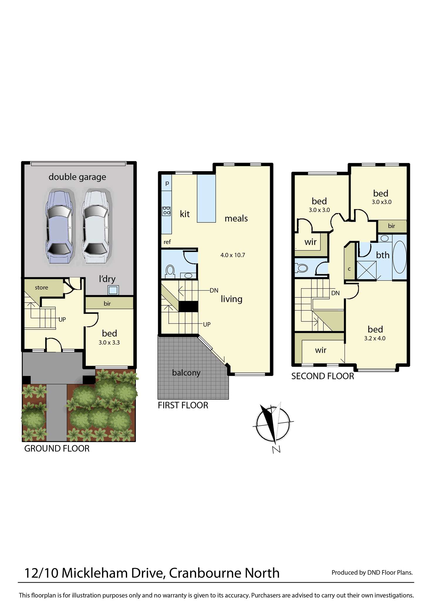 Floorplan of Homely townhouse listing, 12/10 Mickleham Drive, Cranbourne North VIC 3977