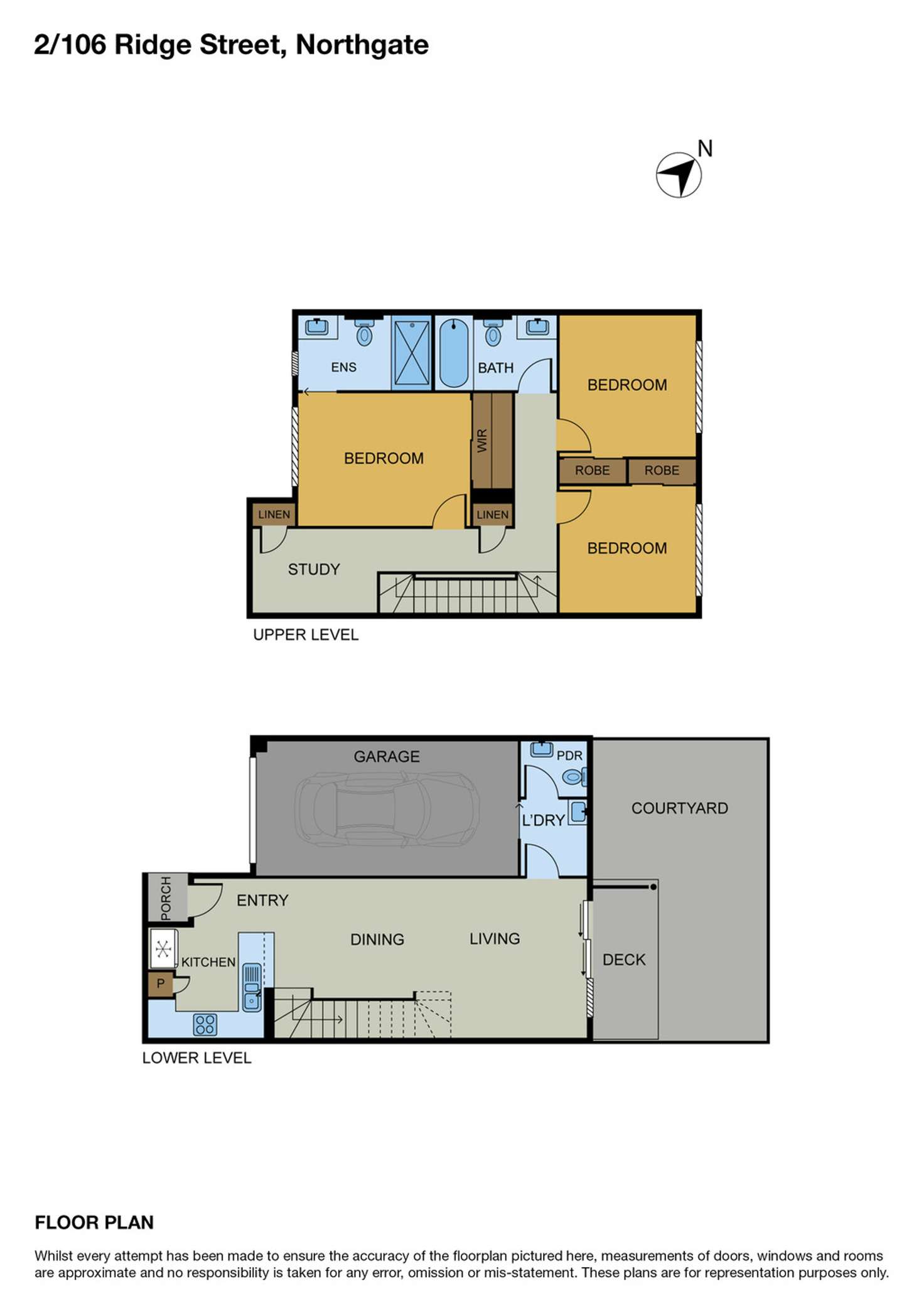 Floorplan of Homely townhouse listing, 2/106 Ridge Street, Northgate QLD 4013