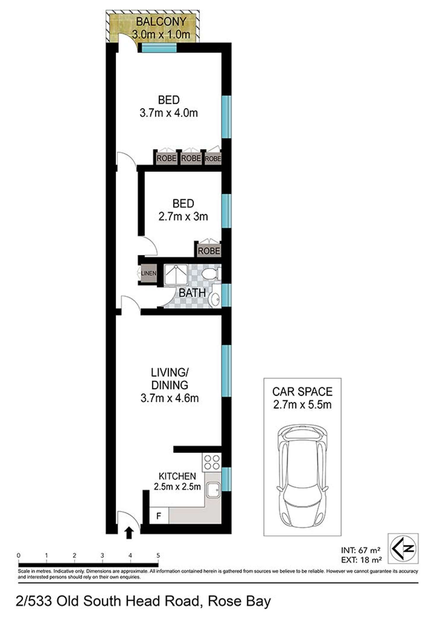 Floorplan of Homely apartment listing, 2/533 Old South Head Road, Rose Bay NSW 2029