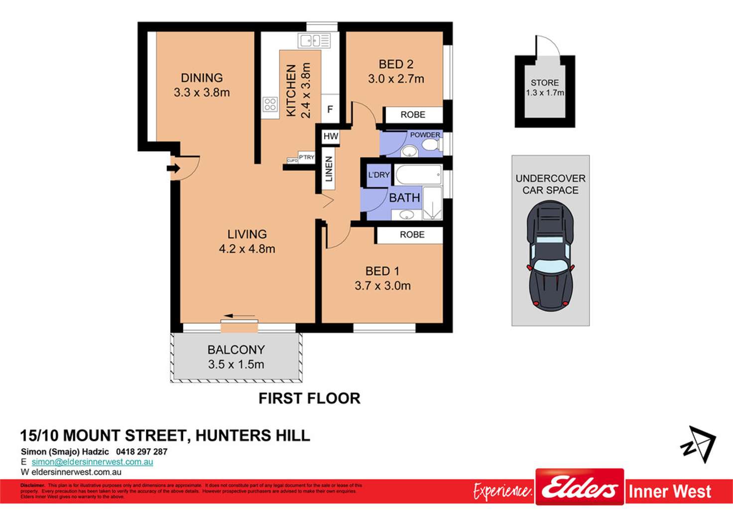 Floorplan of Homely apartment listing, 15/10 Mount Street, Hunters Hill NSW 2110
