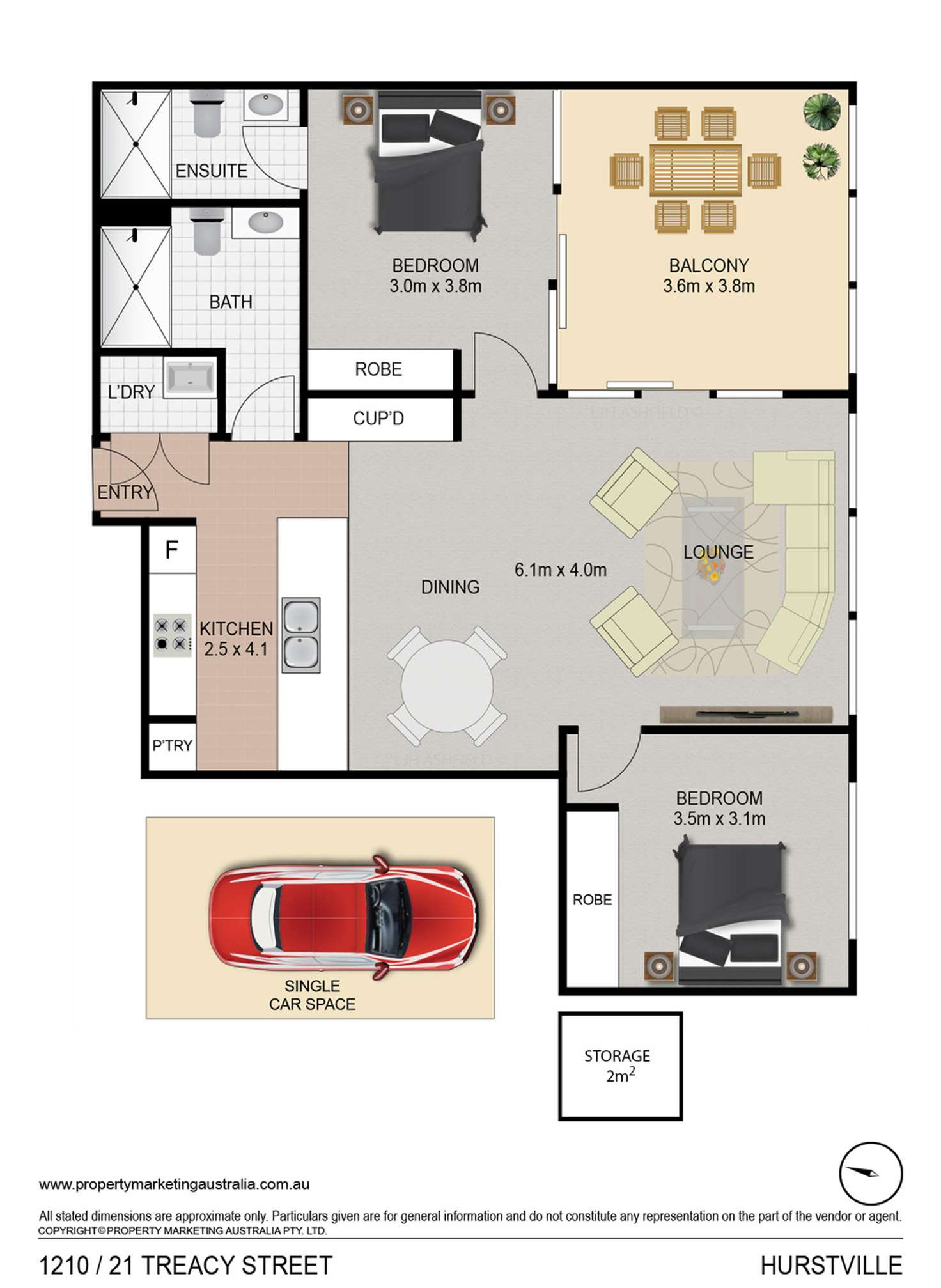 Floorplan of Homely unit listing, 1210/21 Treacy Street, Hurstville NSW 2220