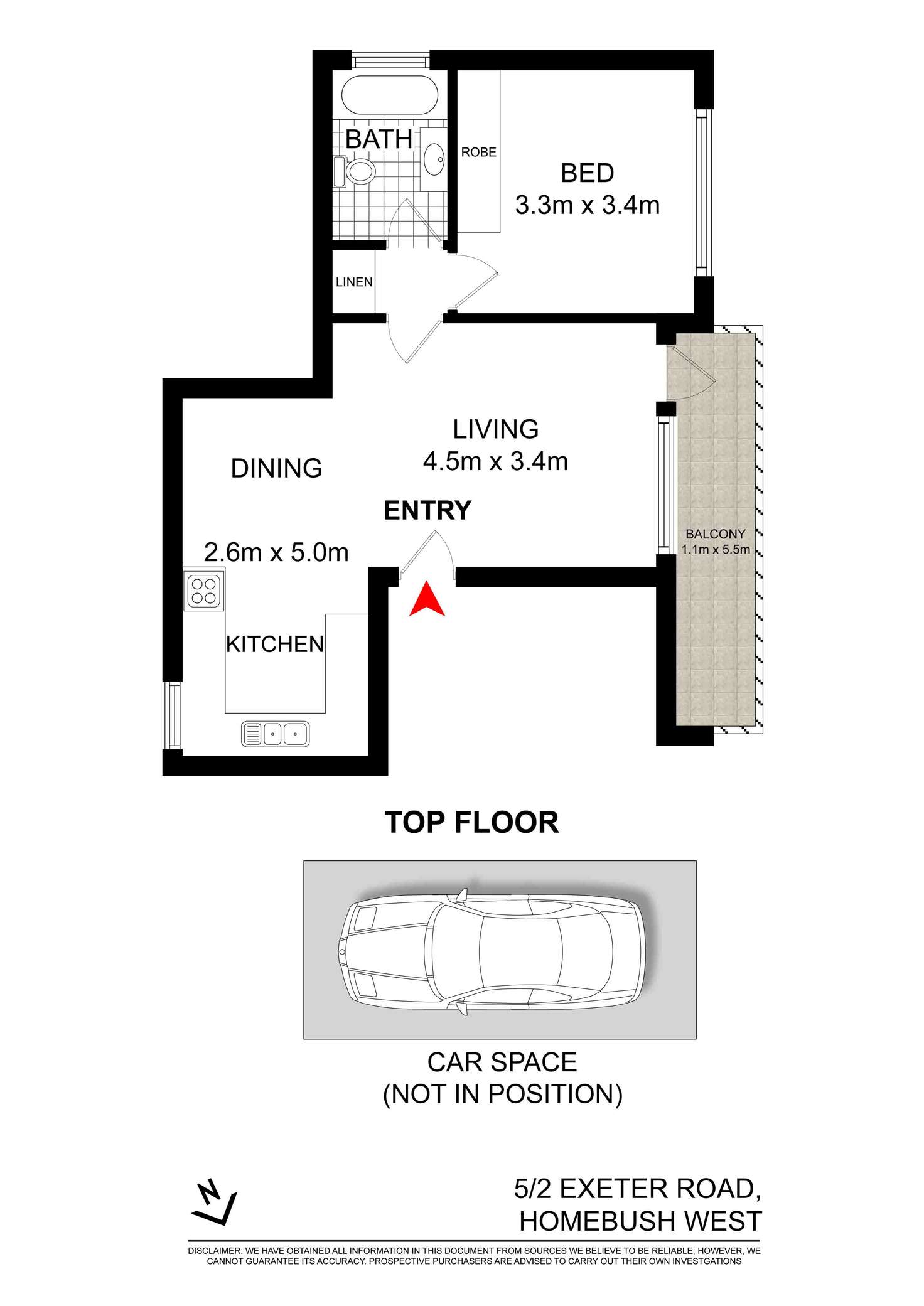 Floorplan of Homely apartment listing, 5/2 EXETER ROAD, Homebush West NSW 2140