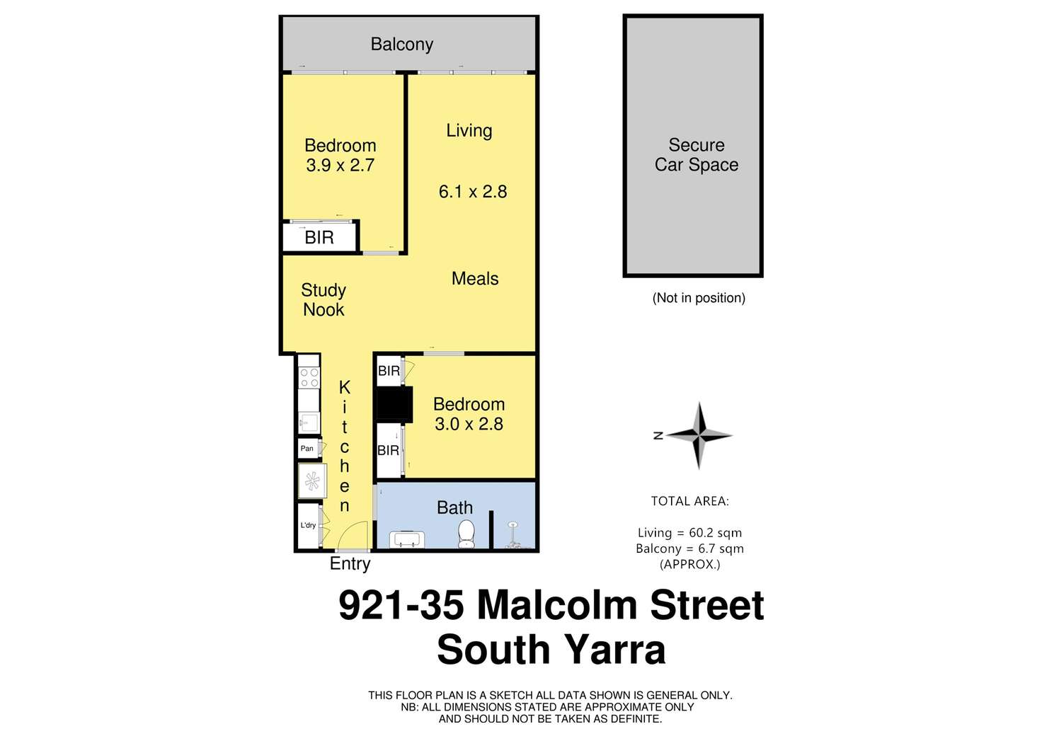 Floorplan of Homely apartment listing, 921/35 Malcolm Street, South Yarra VIC 3141