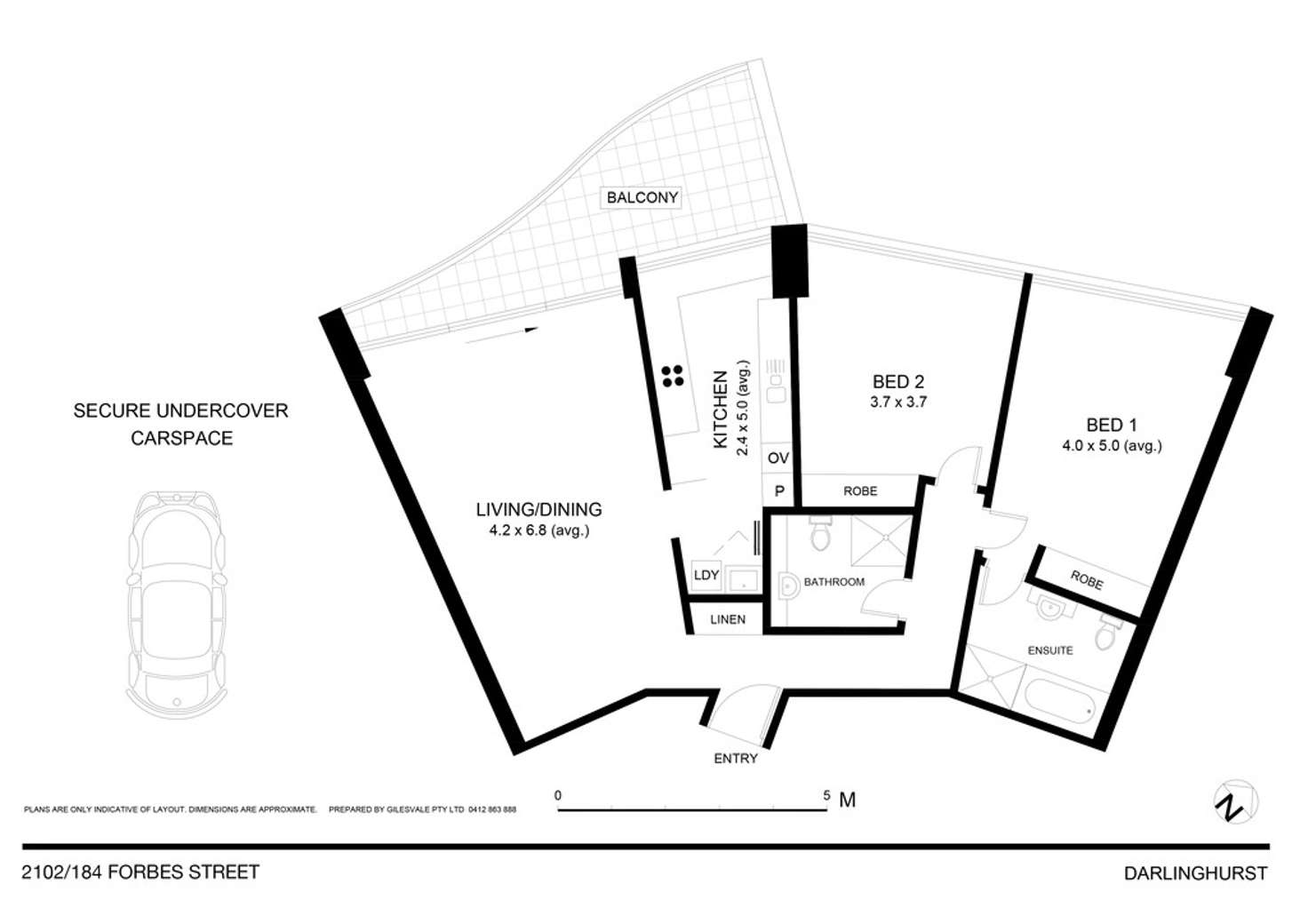 Floorplan of Homely apartment listing, 2102/184 Forbes Street, Darlinghurst NSW 2010