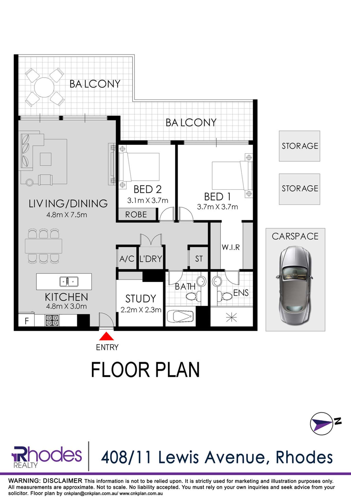 Floorplan of Homely apartment listing, 408/11 Lewis Avenue, Rhodes NSW 2138