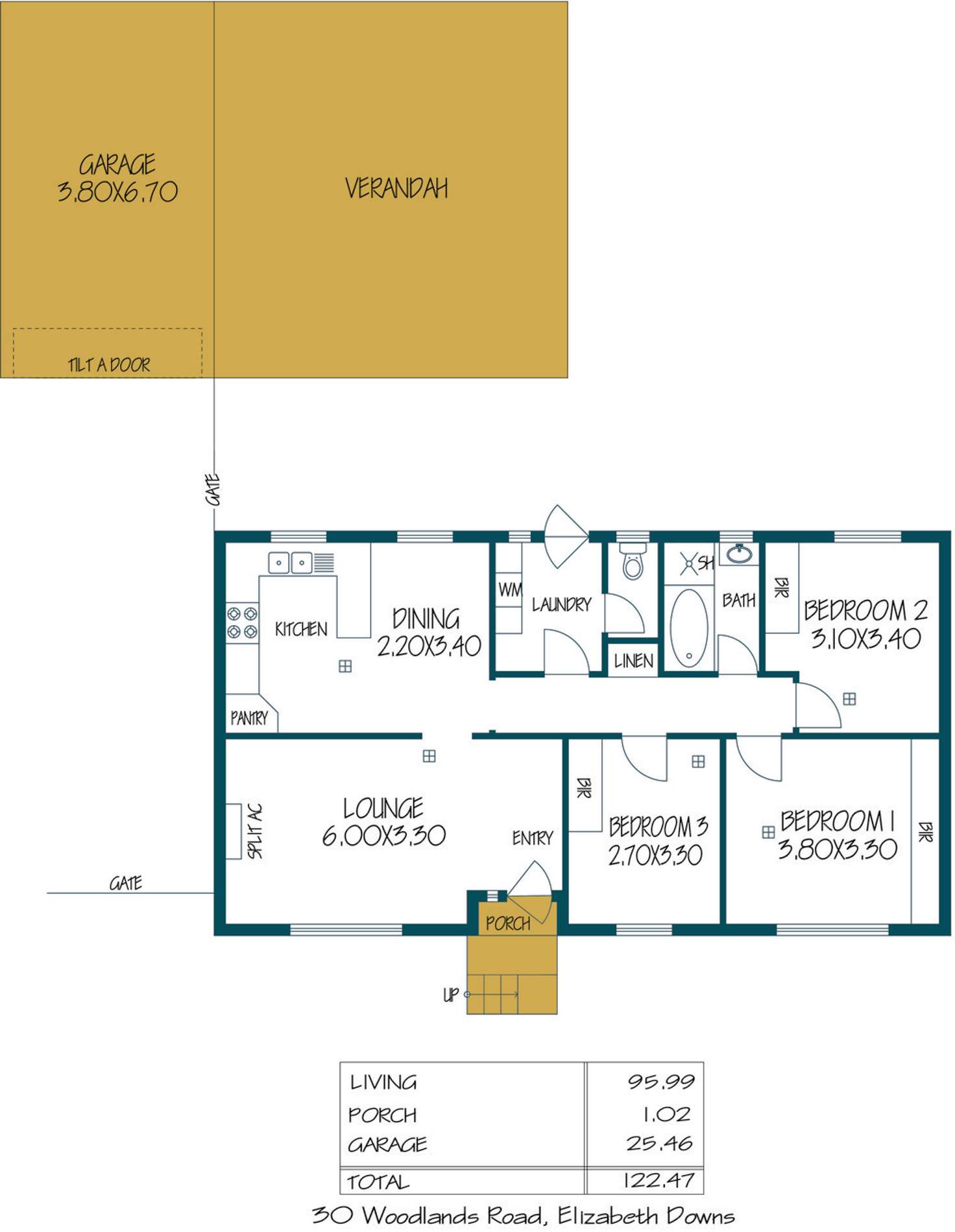 Floorplan of Homely house listing, 30 Woodlands Road, Elizabeth Downs SA 5113