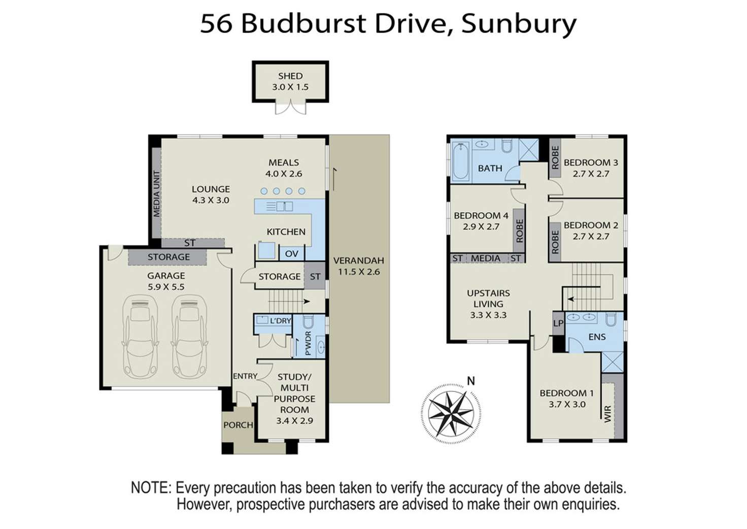 Floorplan of Homely house listing, 56 Budburst Drive, Sunbury VIC 3429