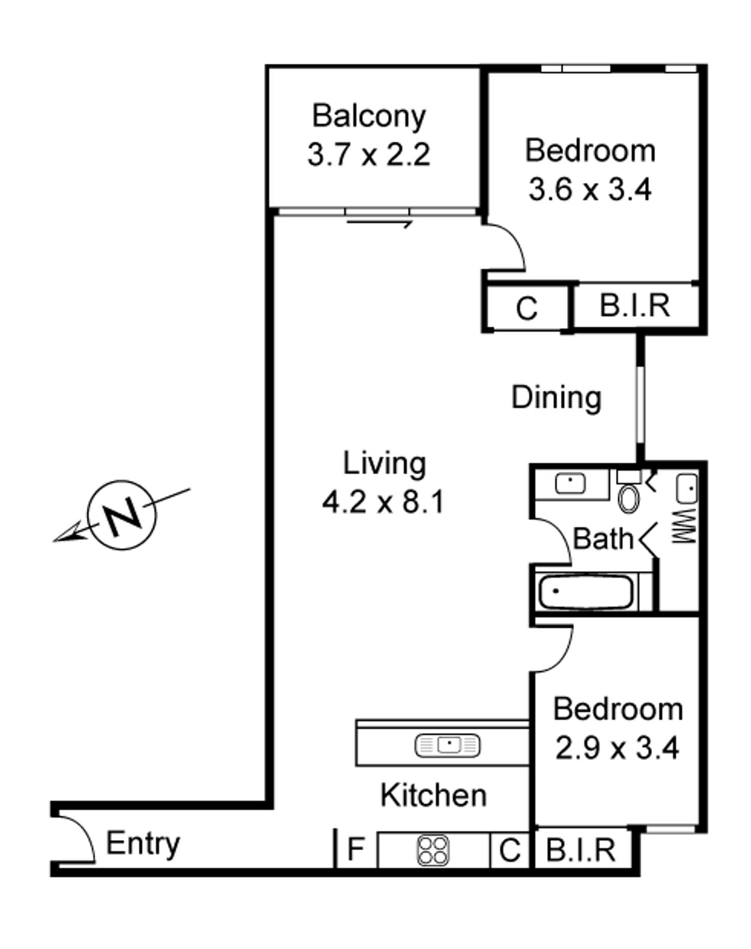 Floorplan of Homely apartment listing, A205/57 Bay Street, Port Melbourne VIC 3207