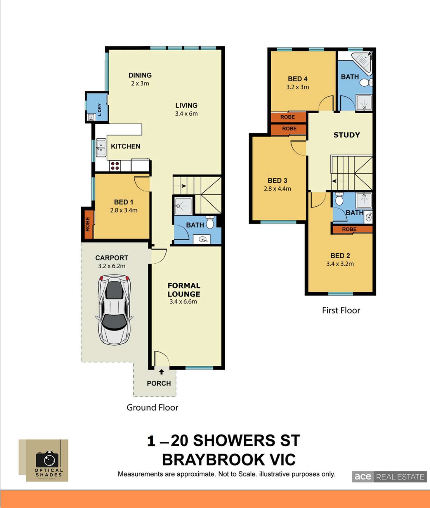 Floorplan of Homely townhouse listing, 1/20 Showers Street, Braybrook VIC 3019