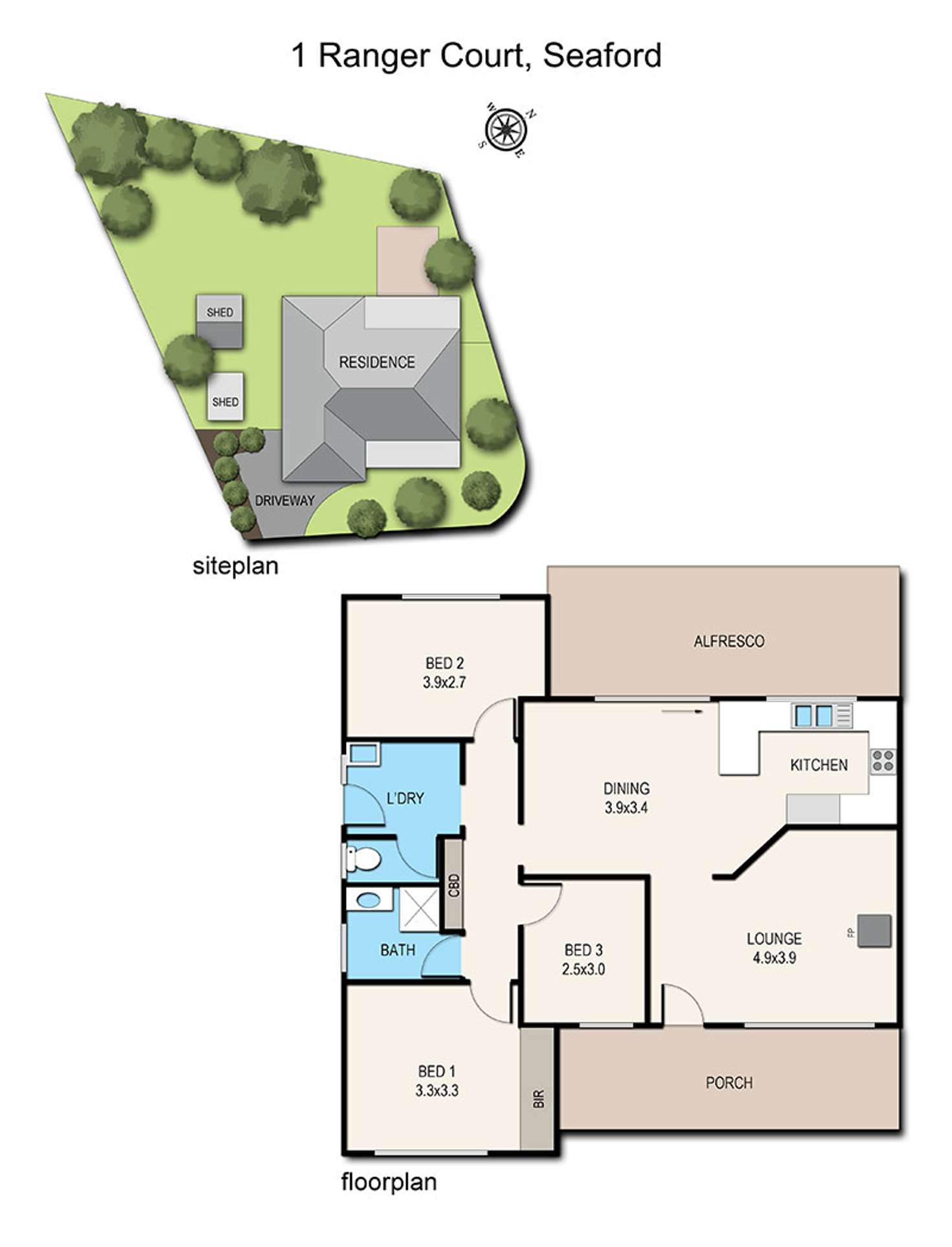 Floorplan of Homely house listing, 1 Ranger Court, Seaford VIC 3198