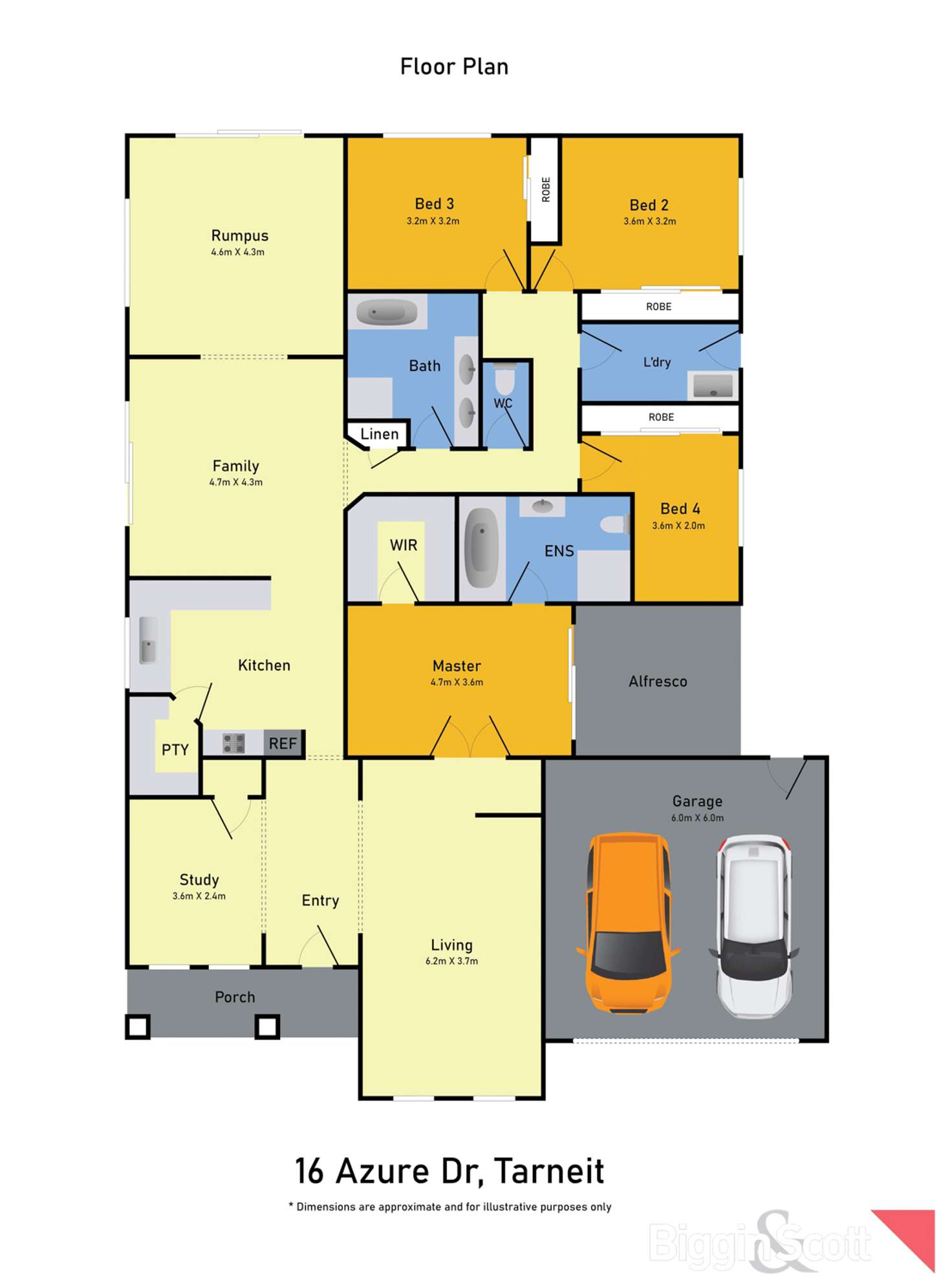 Floorplan of Homely house listing, 16 Azure Drive, Tarneit VIC 3029