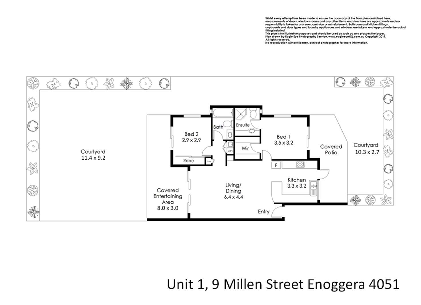 Floorplan of Homely unit listing, 1/5-9 Millen Street, Enoggera QLD 4051