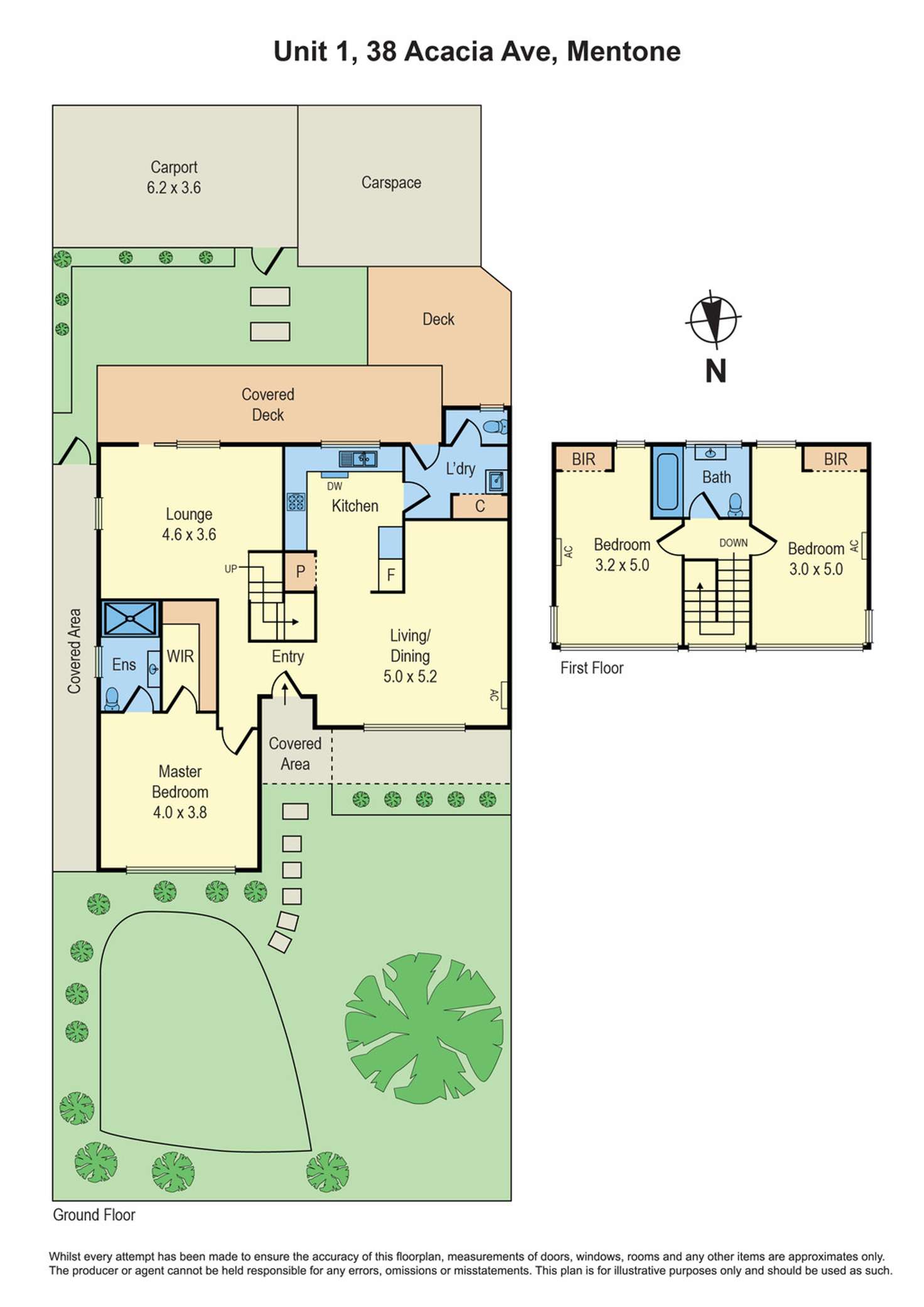 Floorplan of Homely townhouse listing, 1/38 Acacia Avenue, Mentone VIC 3194