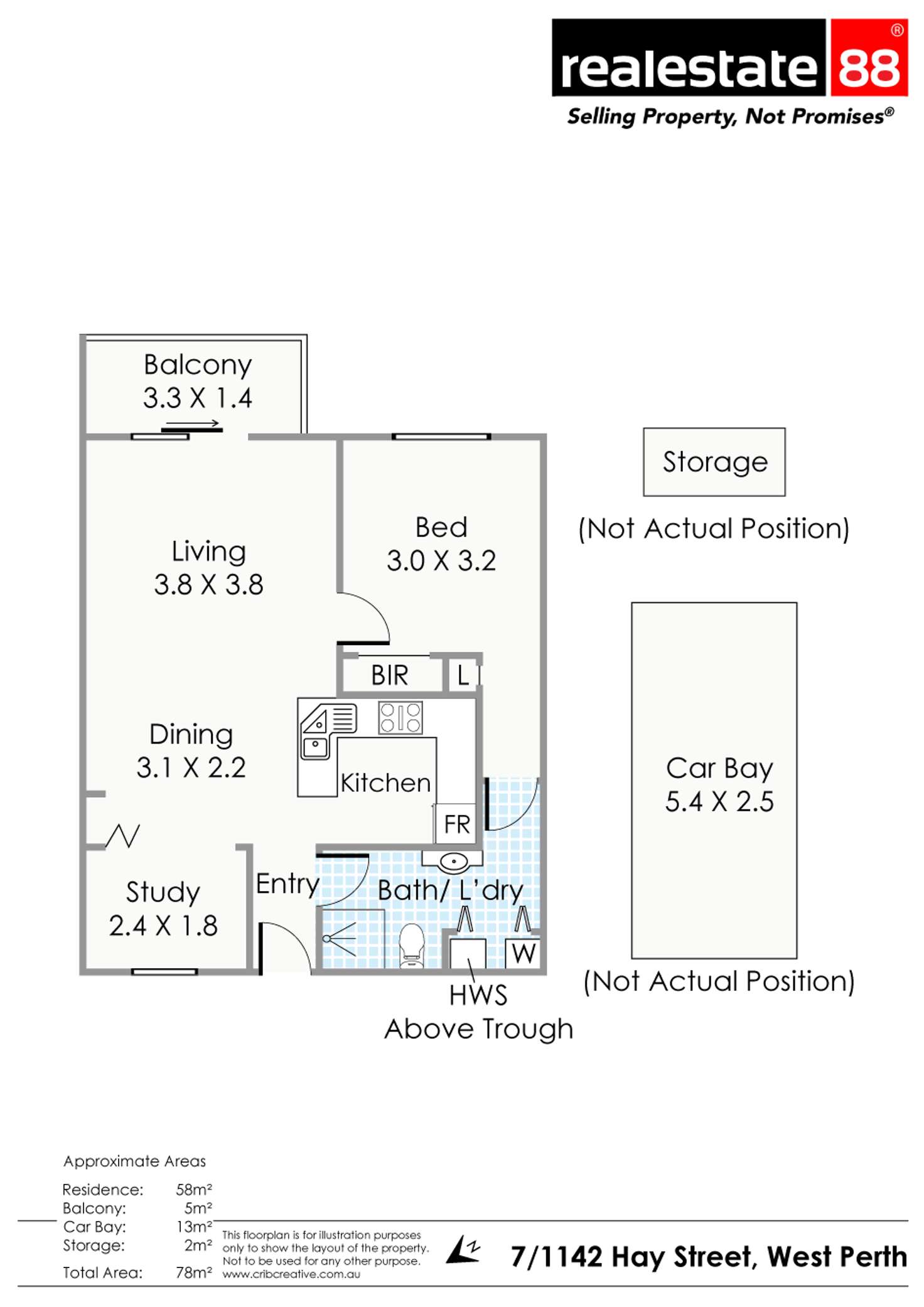 Floorplan of Homely apartment listing, 7/1142 Hay Street, West Perth WA 6005