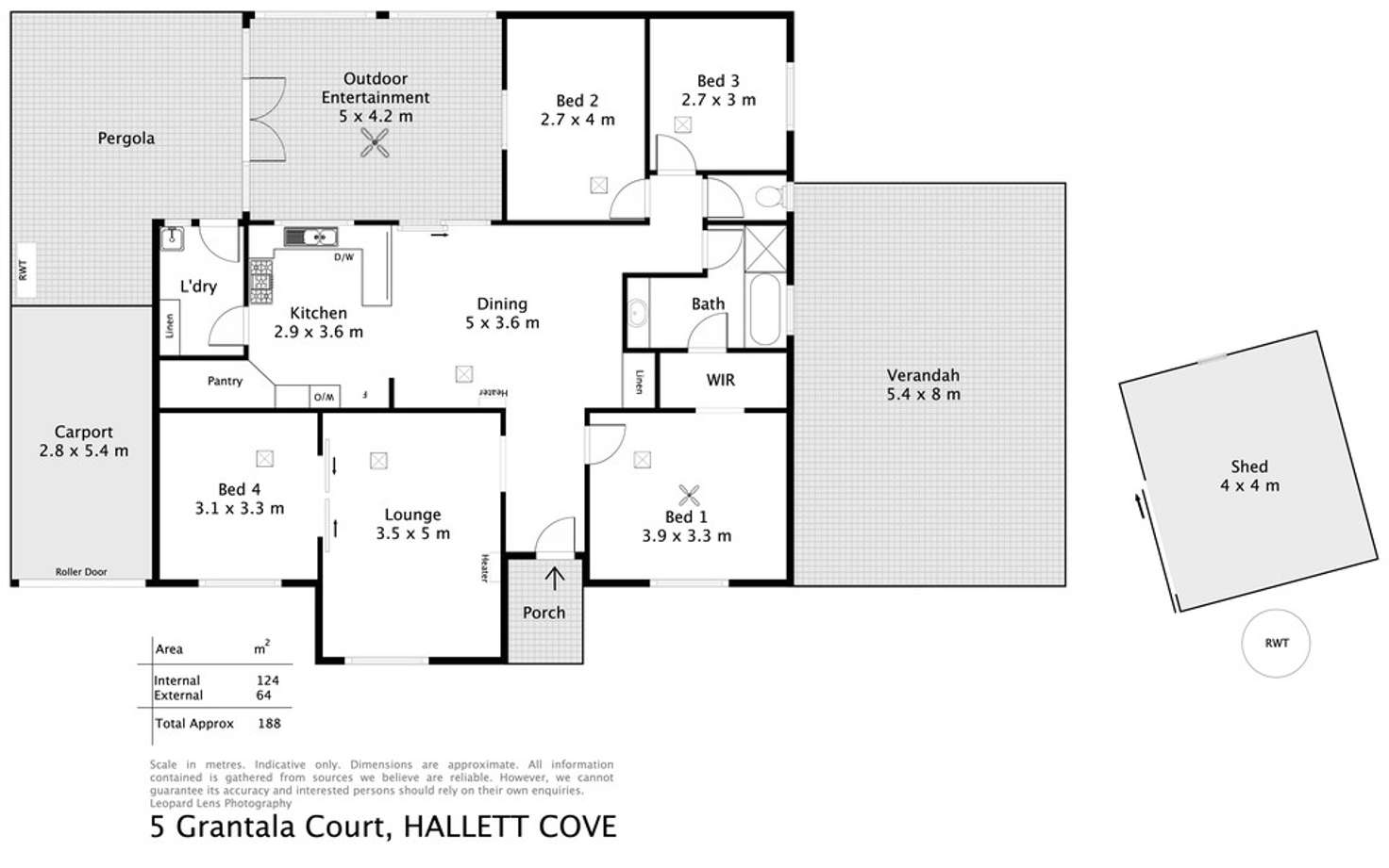 Floorplan of Homely house listing, 5 Grantala Ct, Hallett Cove SA 5158